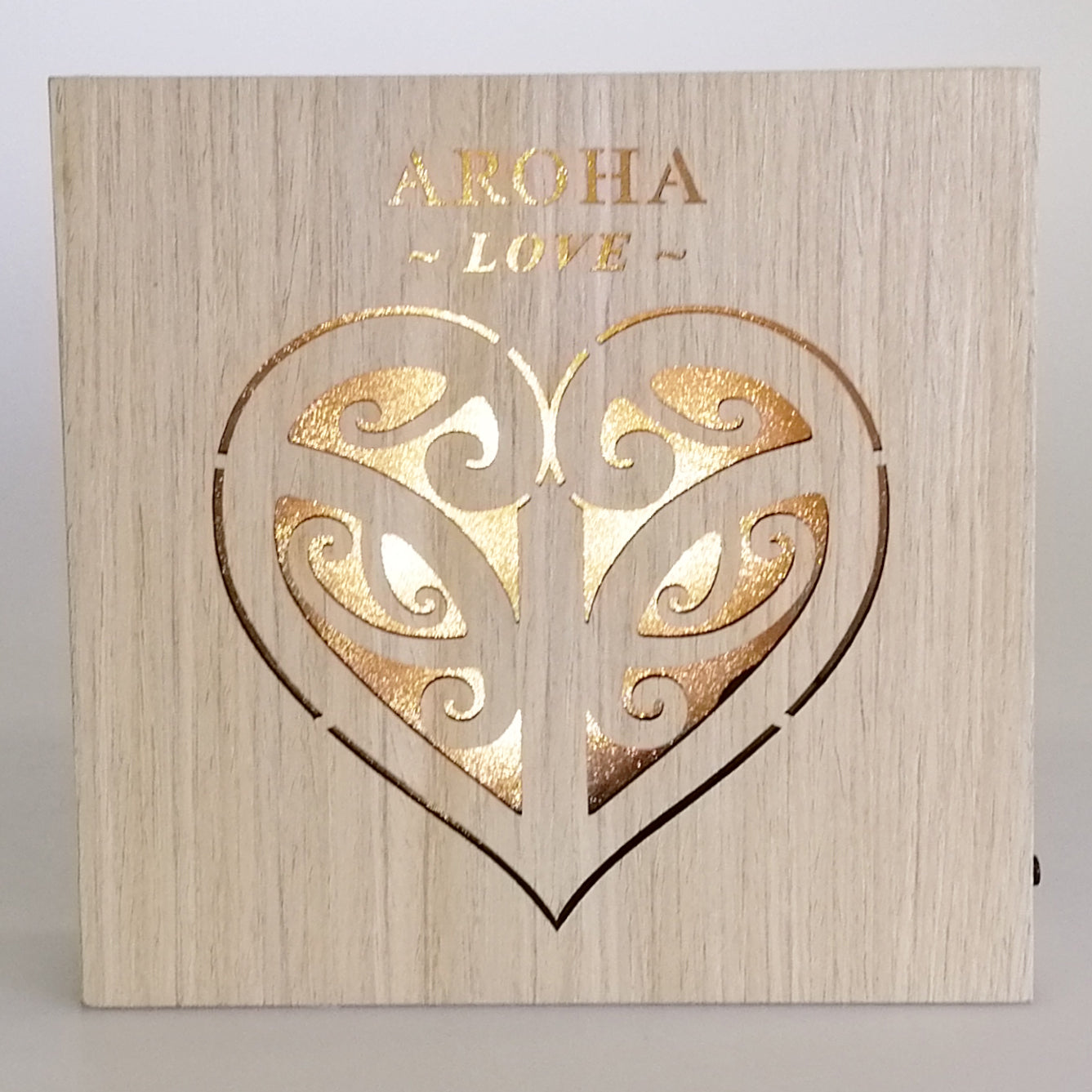 LED Kiwiana Block - 'Aroha - Love - Heart'