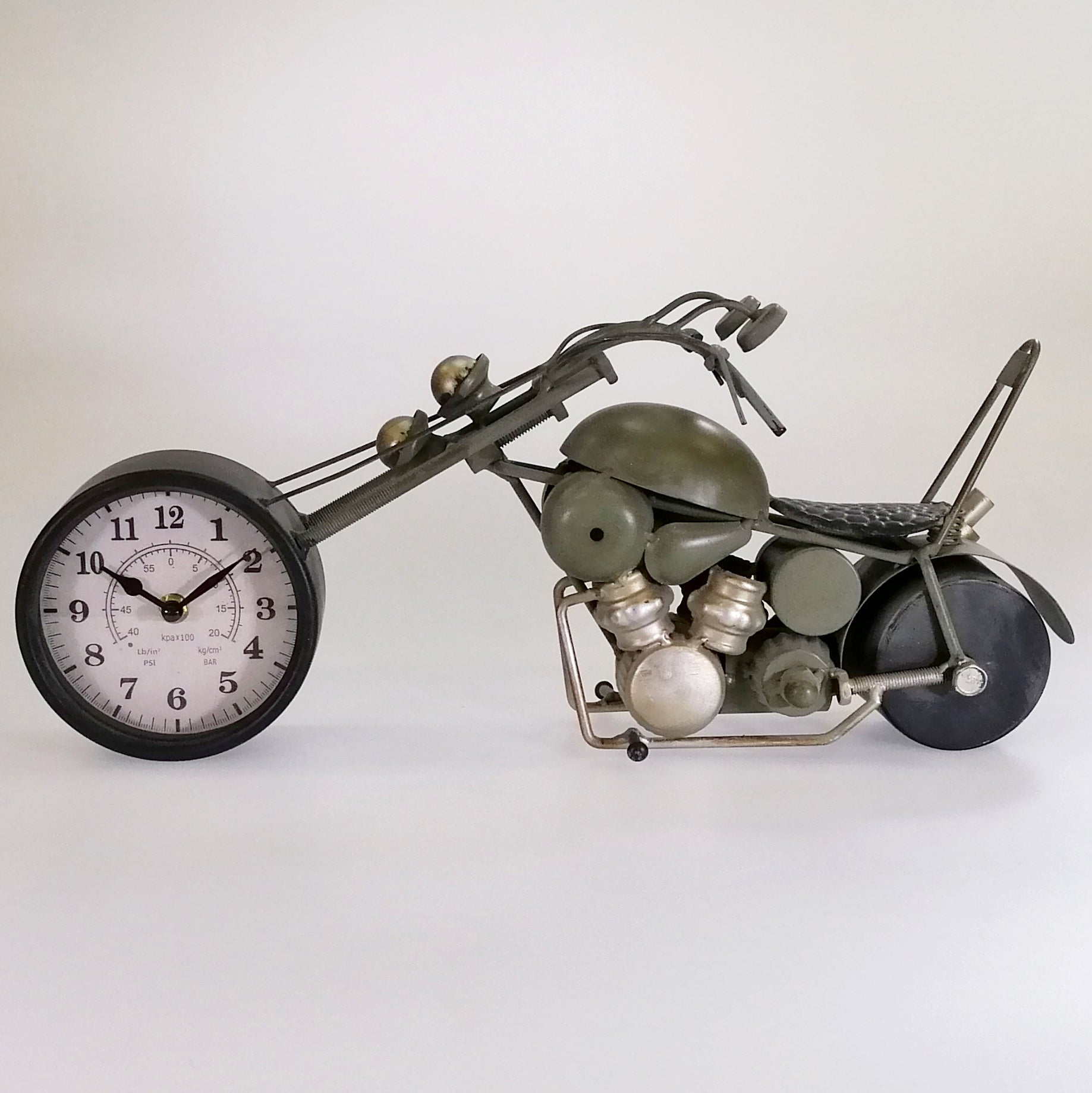Vintage Green Motorcycle Clock