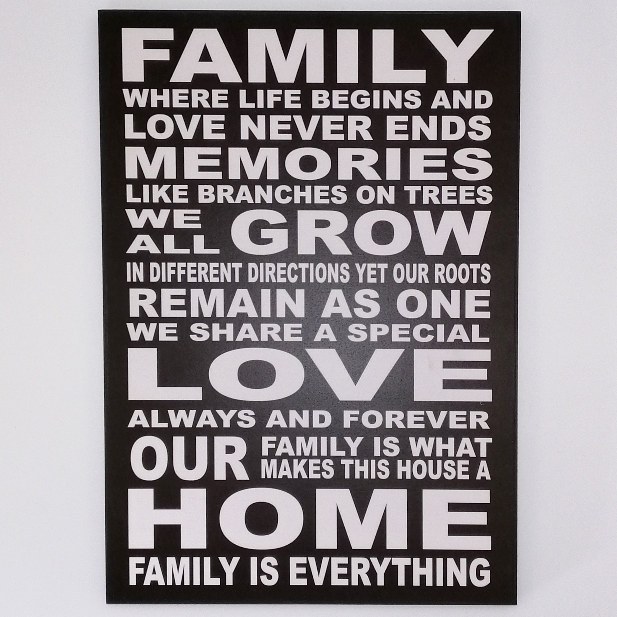Large 'Family is Everything...' Plaque Sign
