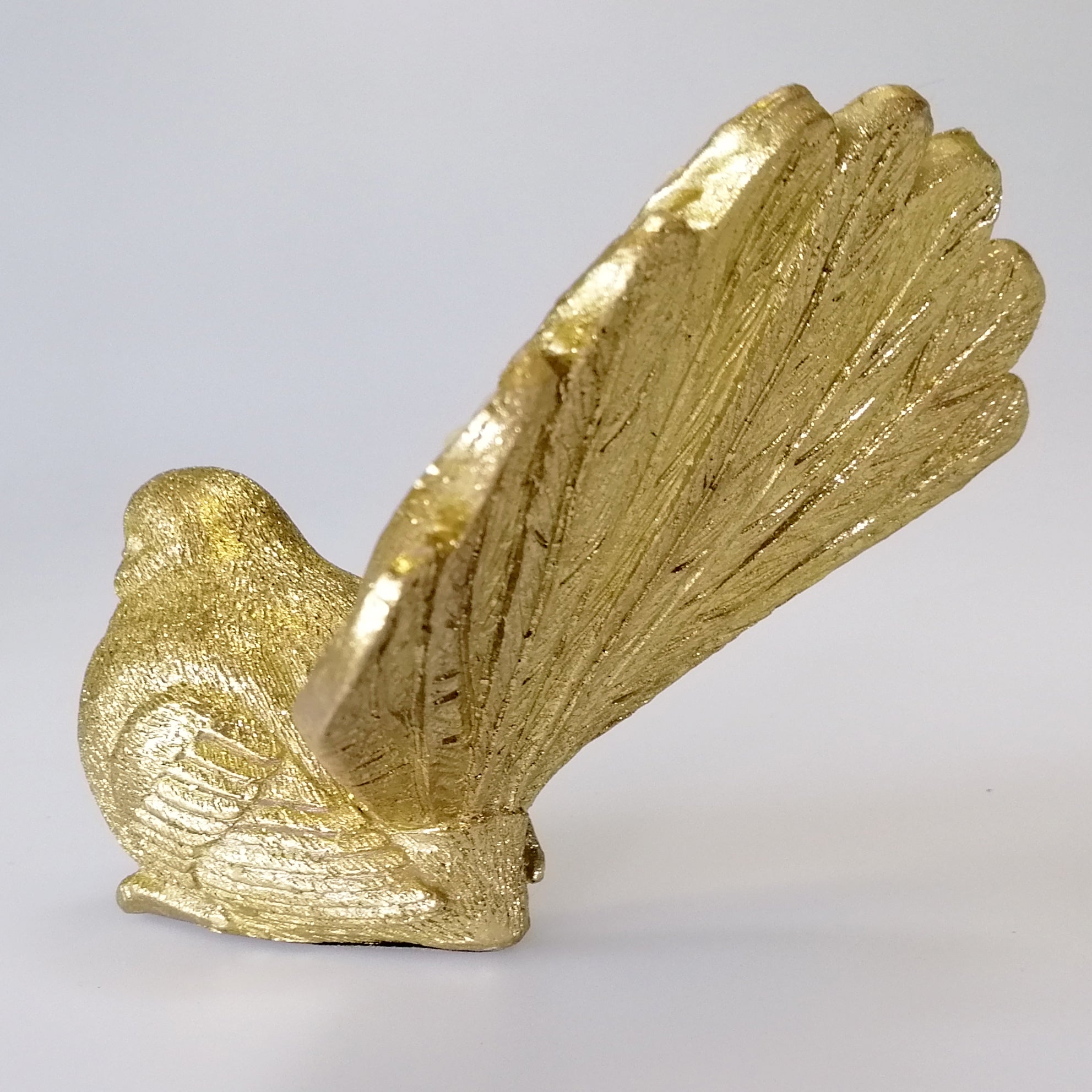 Gold-look Resin Fantail with Paua Highlights