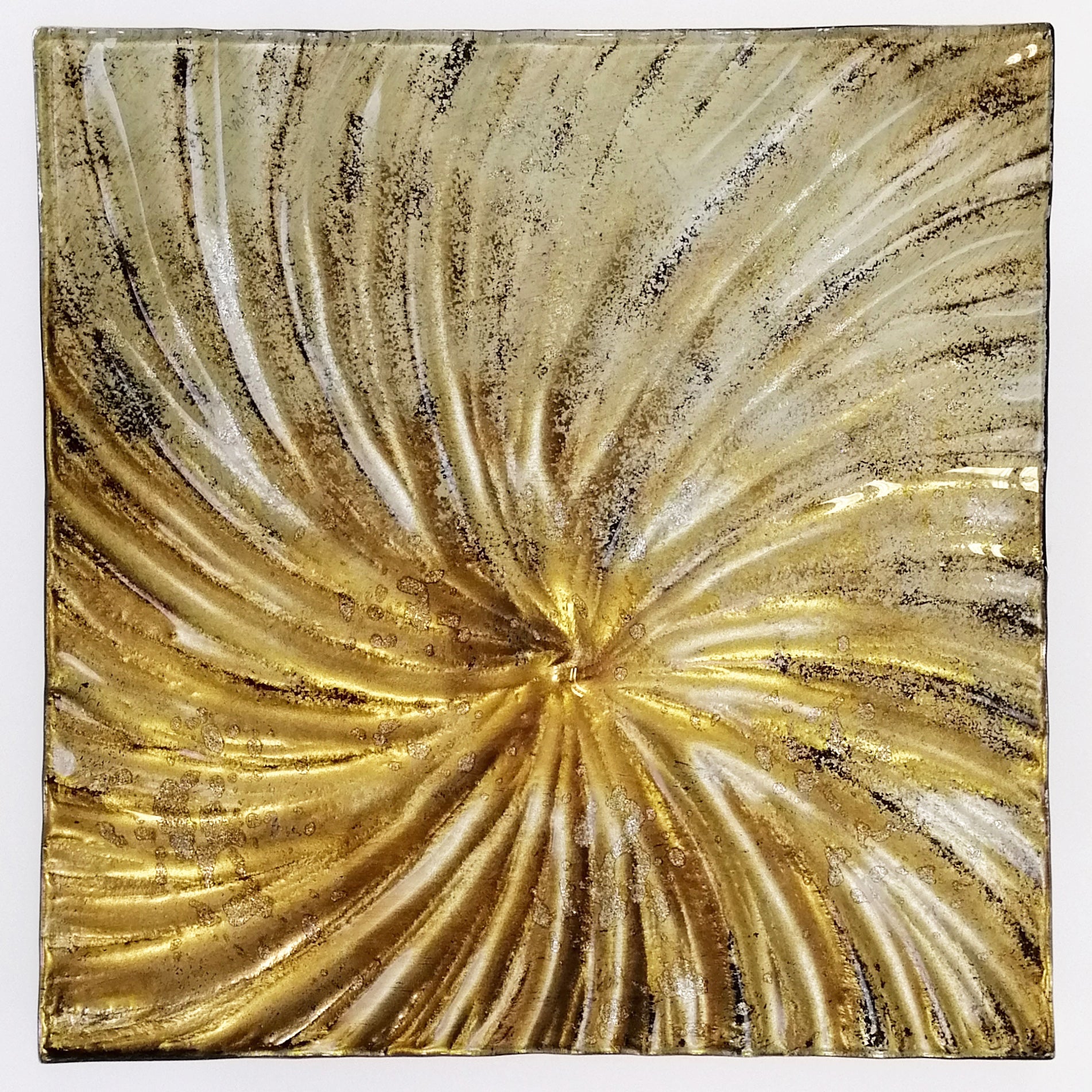 Glass Plate - Square - Golden Shell