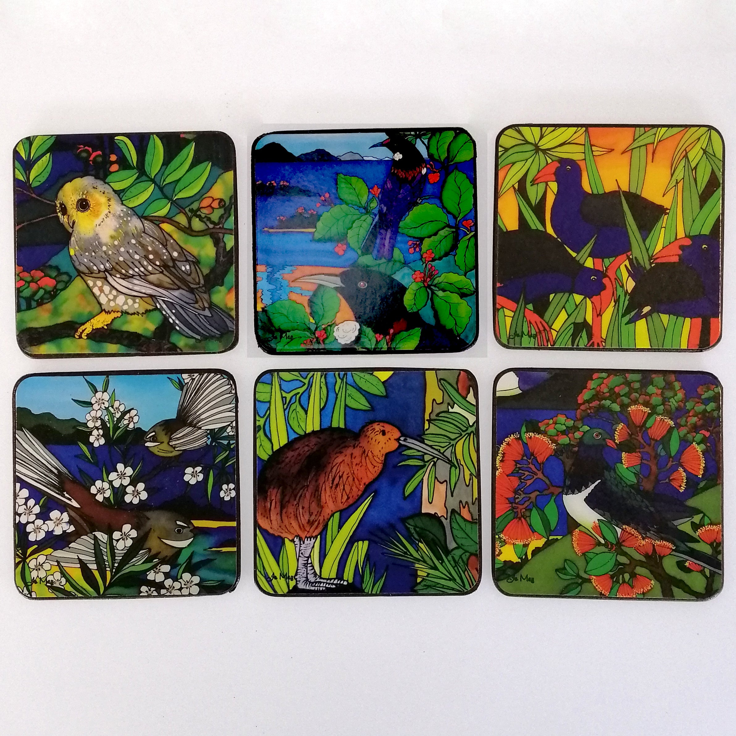 Coasters - "NZ Birds" - Set of 6