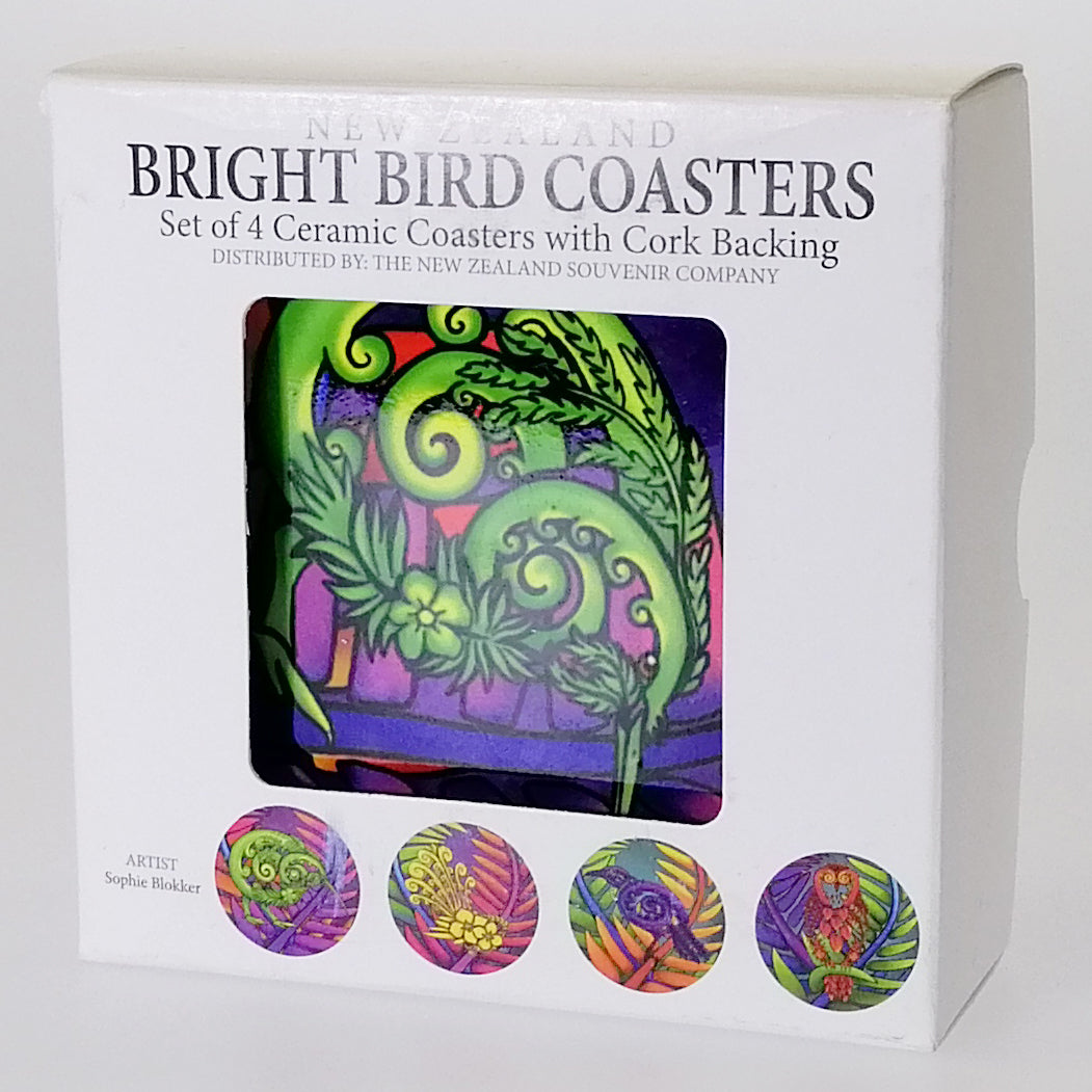 Bright Kiwiana Coaster Set of 4