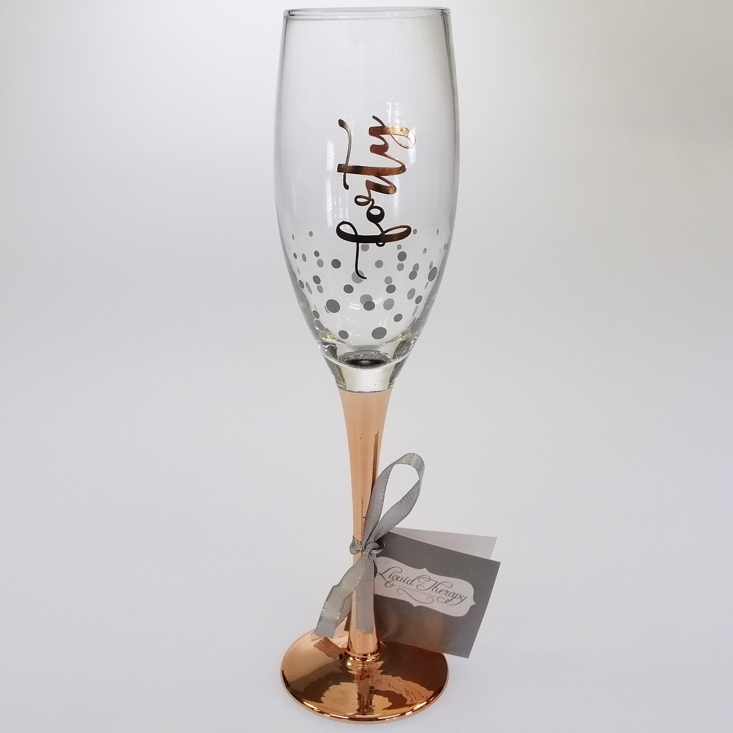 40th Birthday Rose Gold Stem Champagne Glass