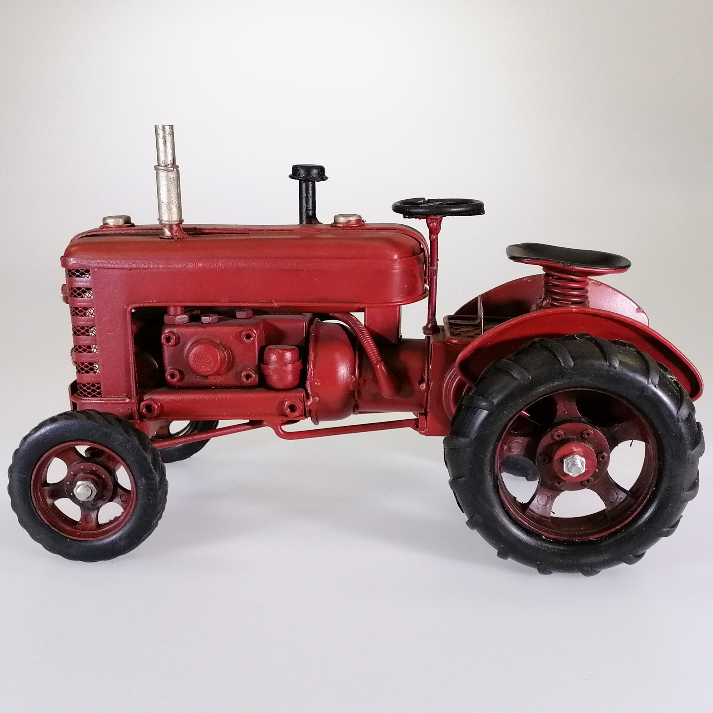 Vintage Red Tractor Sculpture