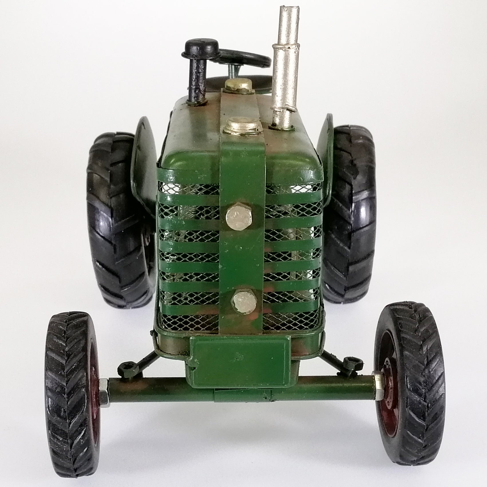 Vintage Green Tractor Sculpture