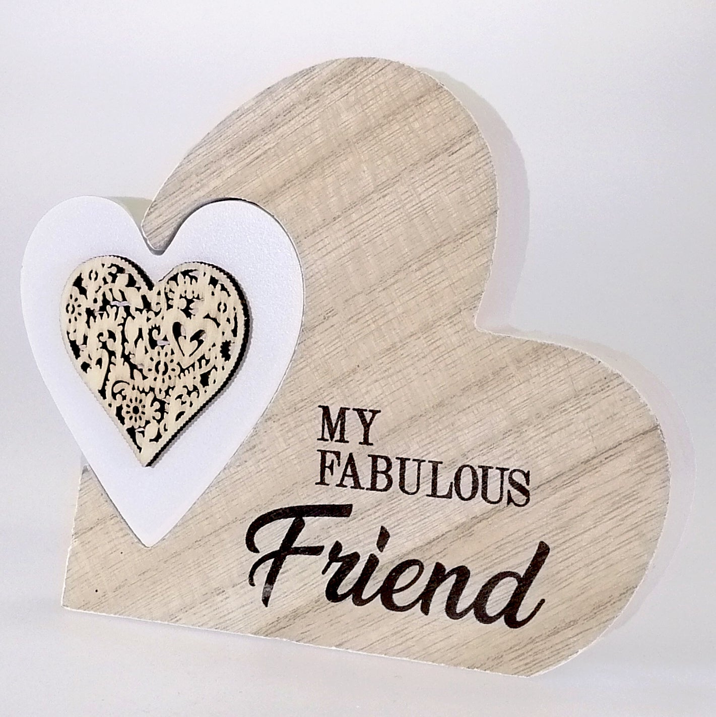 Fab Friend' Heart Plaque - Small - 2 Piece
