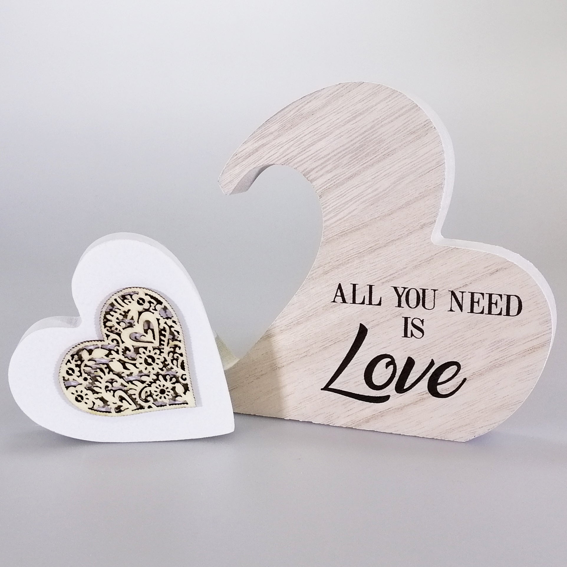 All You Need Is Love' Heart Plaque - Small - 2 Piece