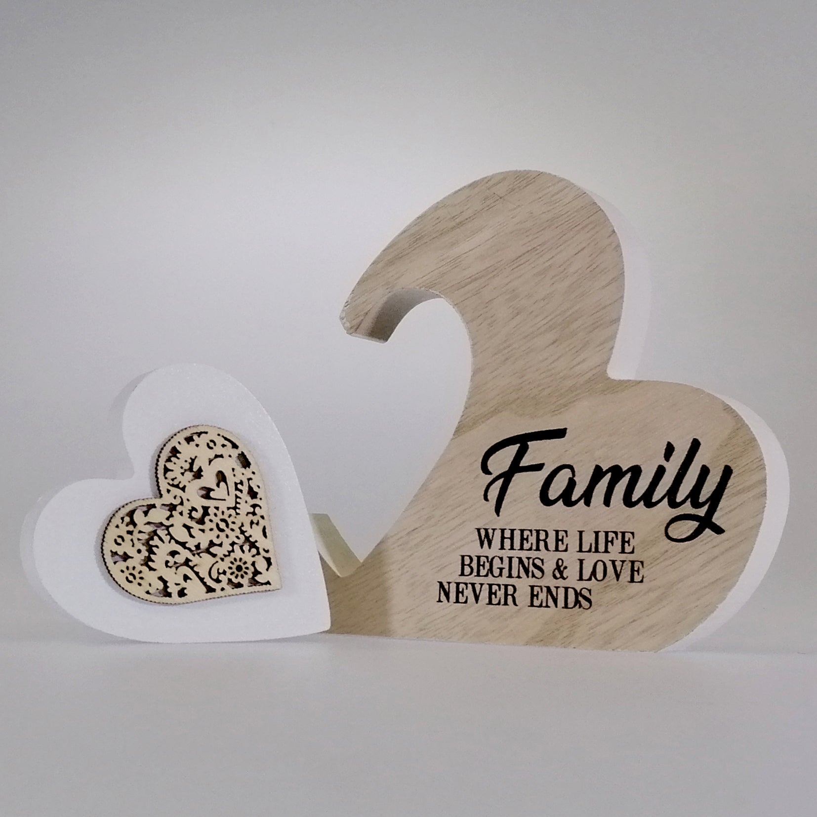 Family' Heart Plaque - Small - 2 Piece
