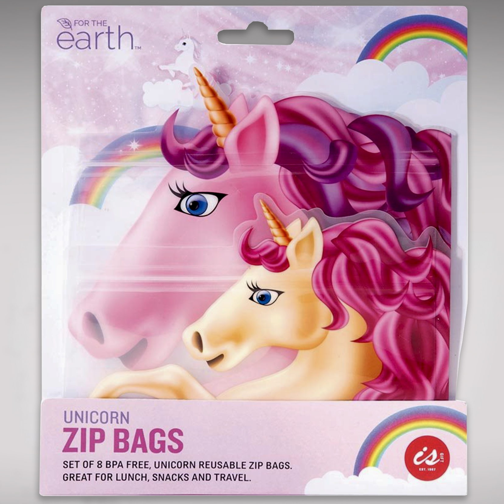 Reusable Ziplock Bags - Unicorn - Set of 8