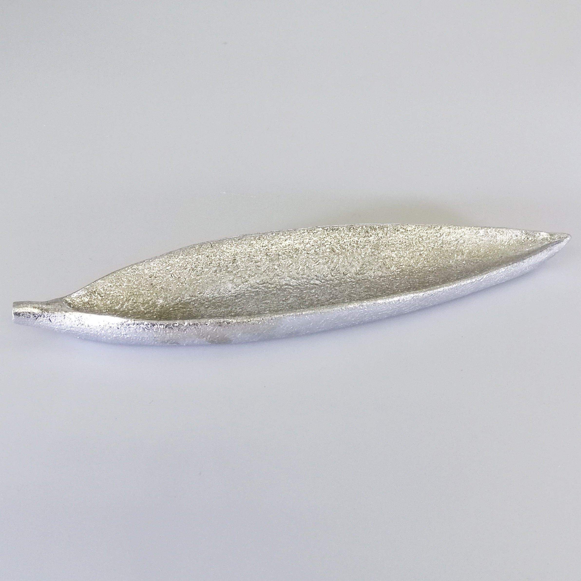 Silver-Look Leaf Incense Stick Plate