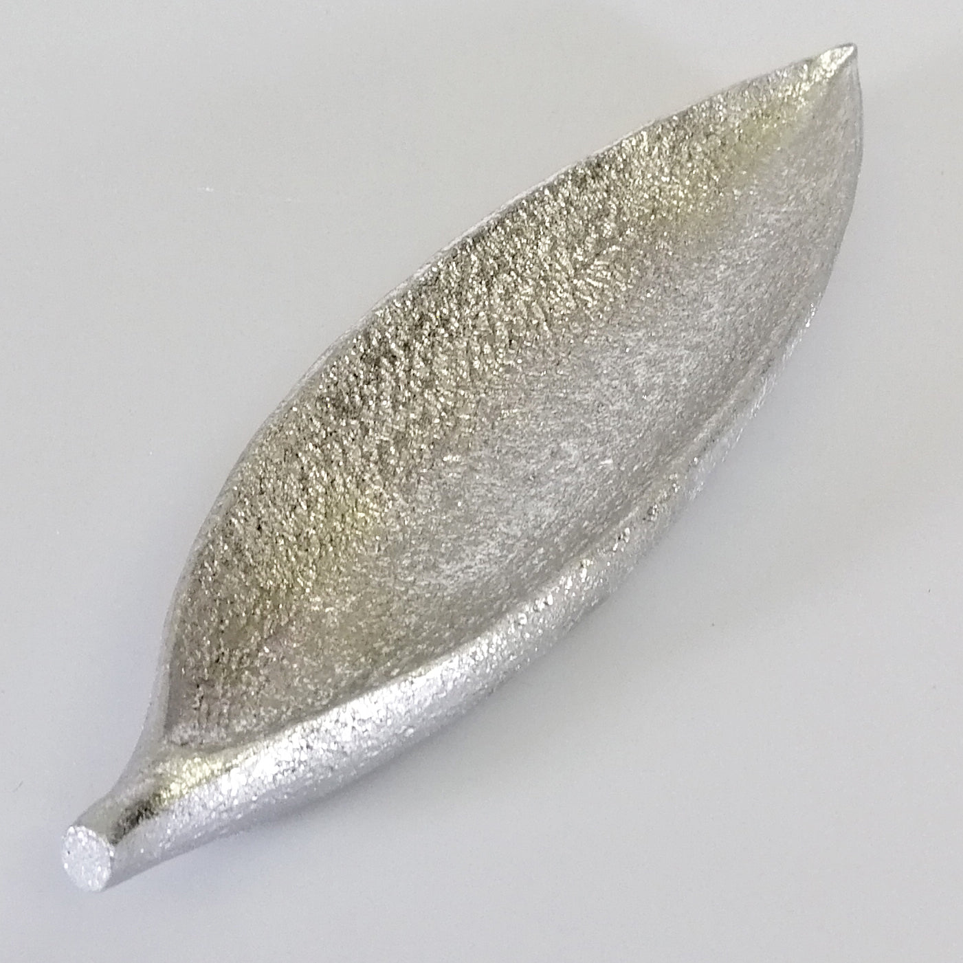 Silver-Look Leaf Incense Stick Plate