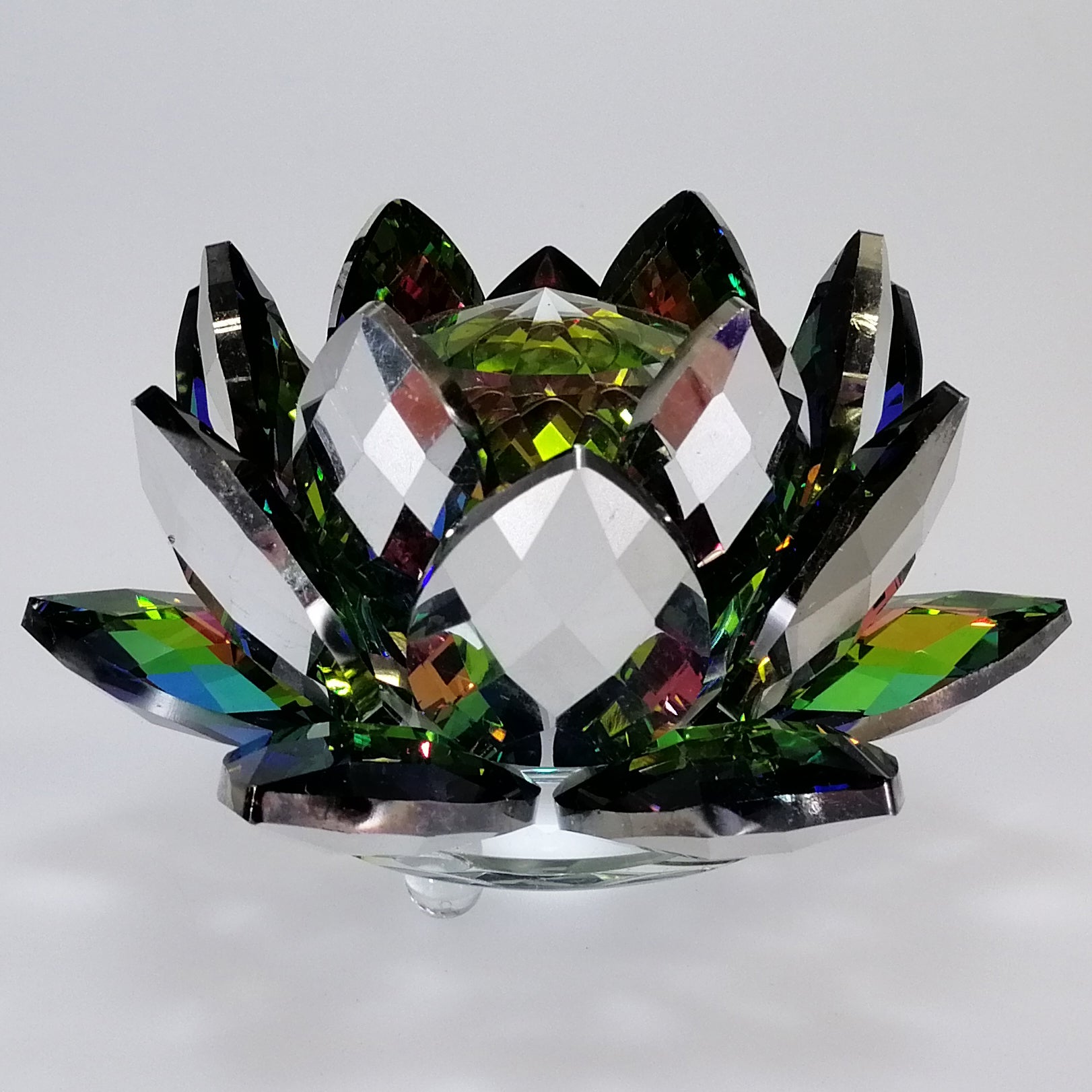 Dark Iridescent Lotus with Glass Orbs