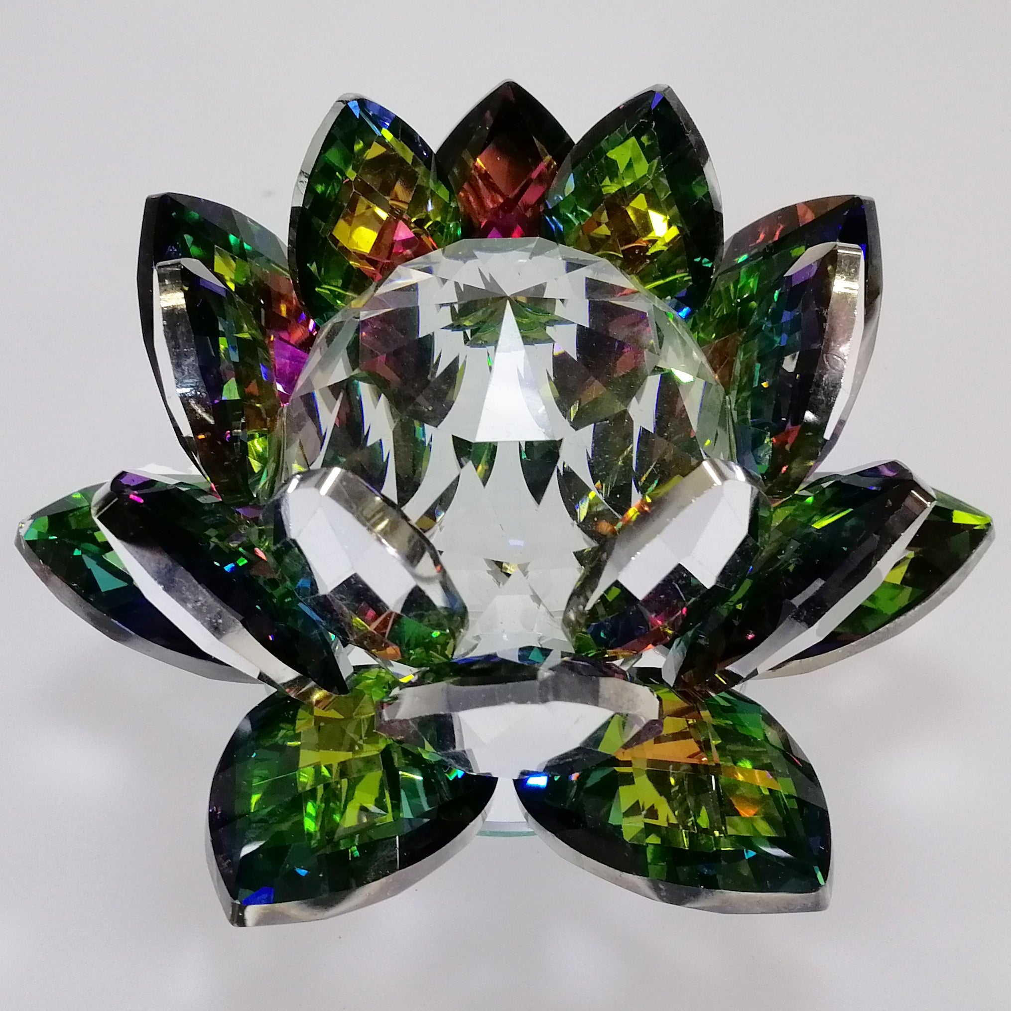 Dark Iridescent Lotus with Glass Orbs