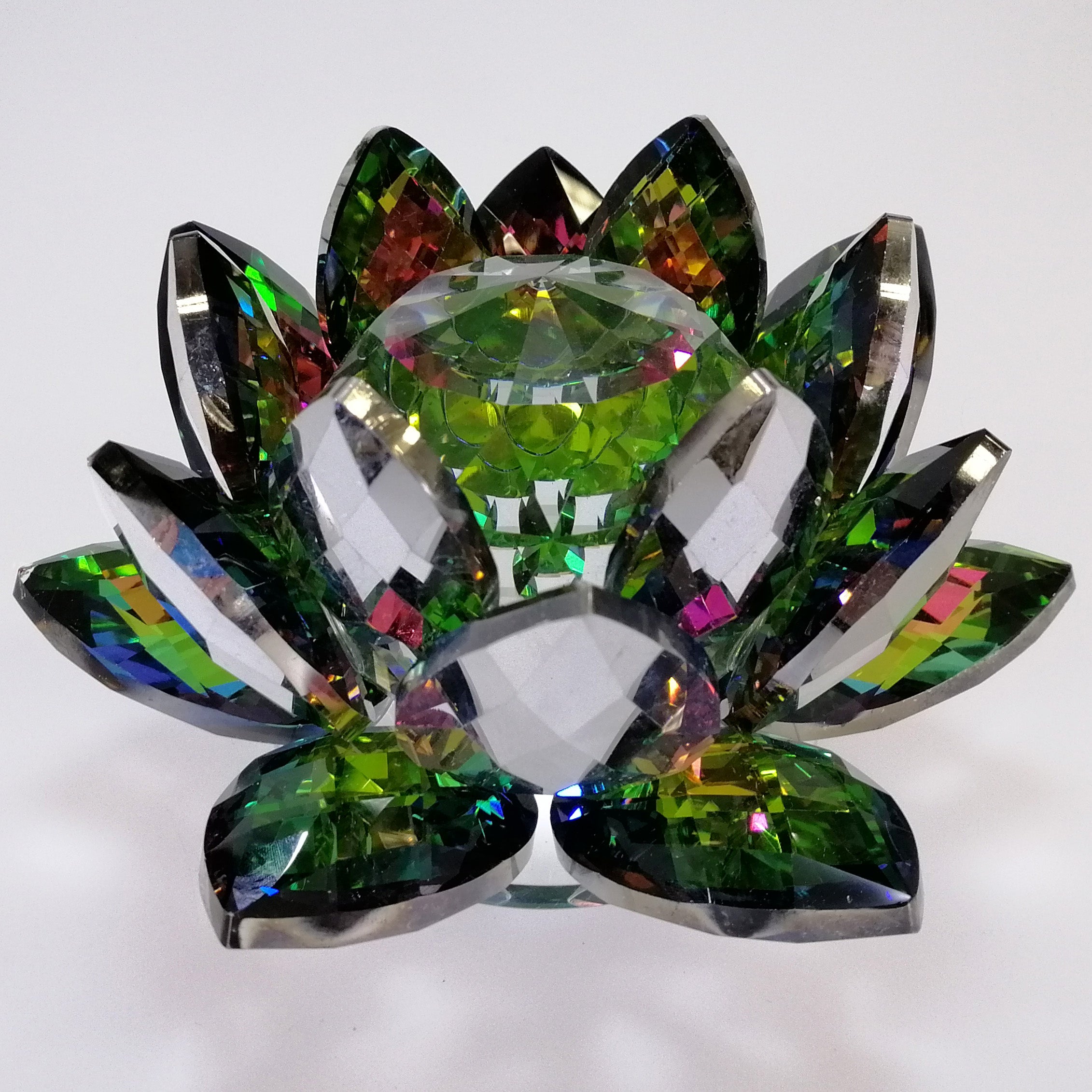 Dark Iridescent Lotus with Glass Orbs