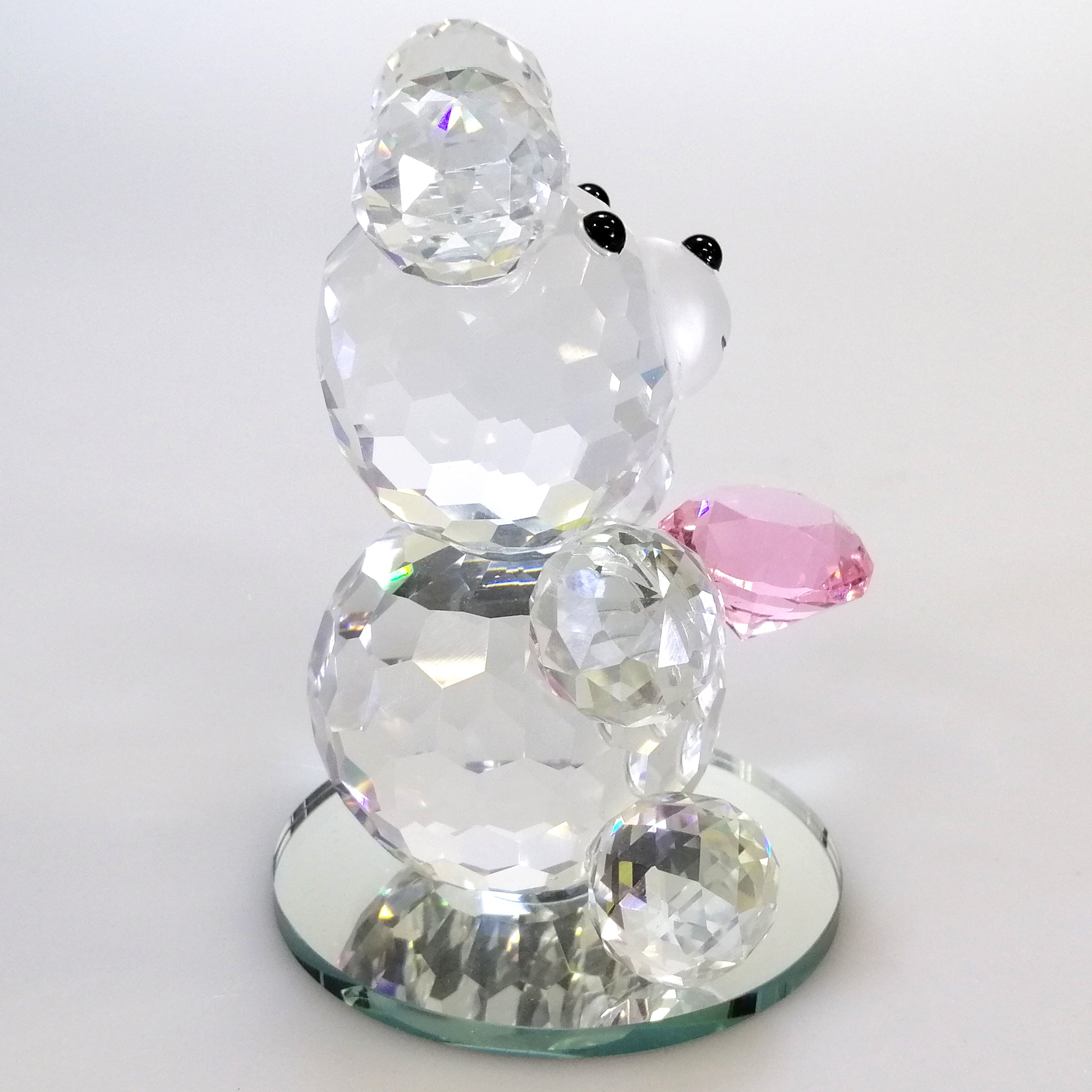Clear Glass Bear with Pink Gem
