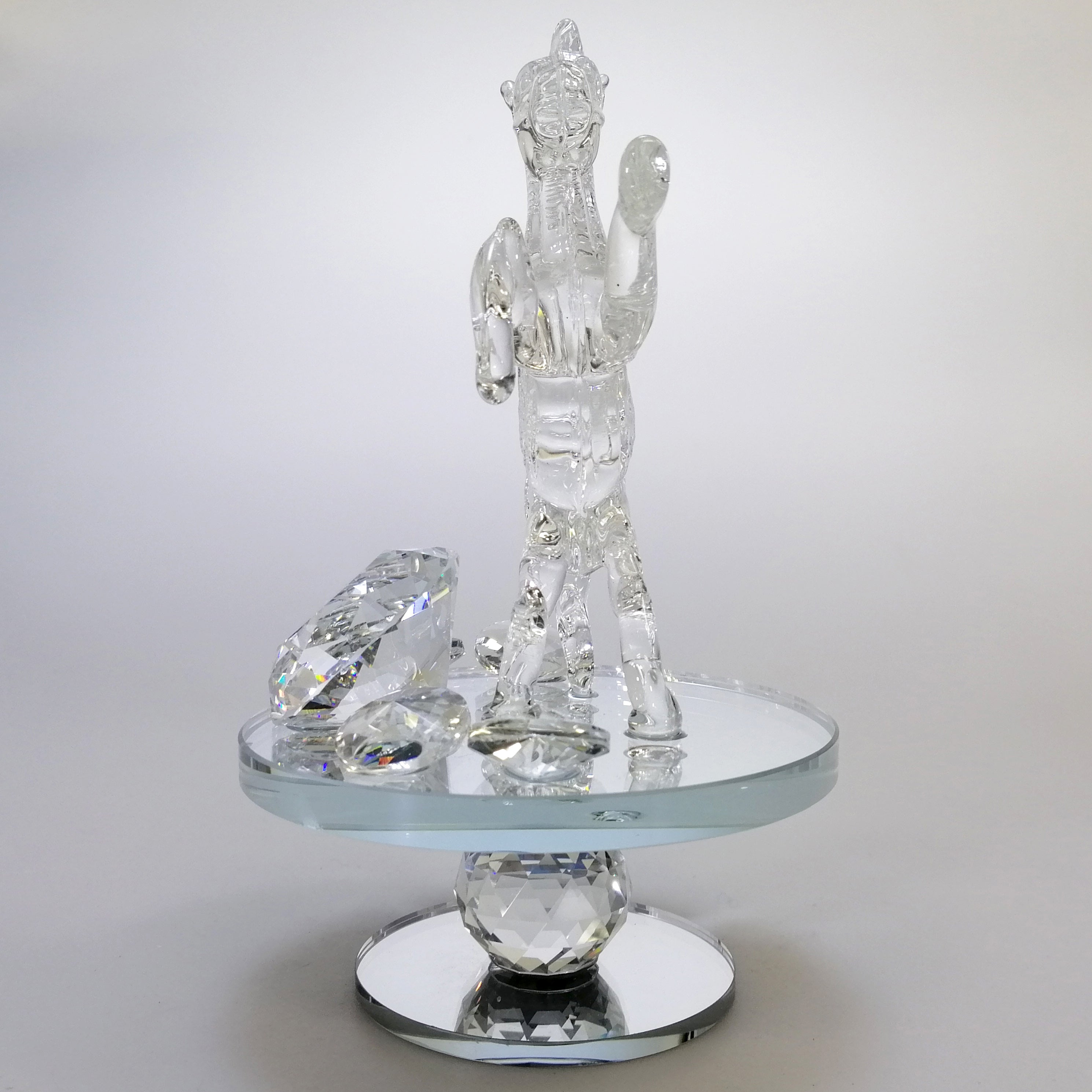 Clear Glass Rearing Horse