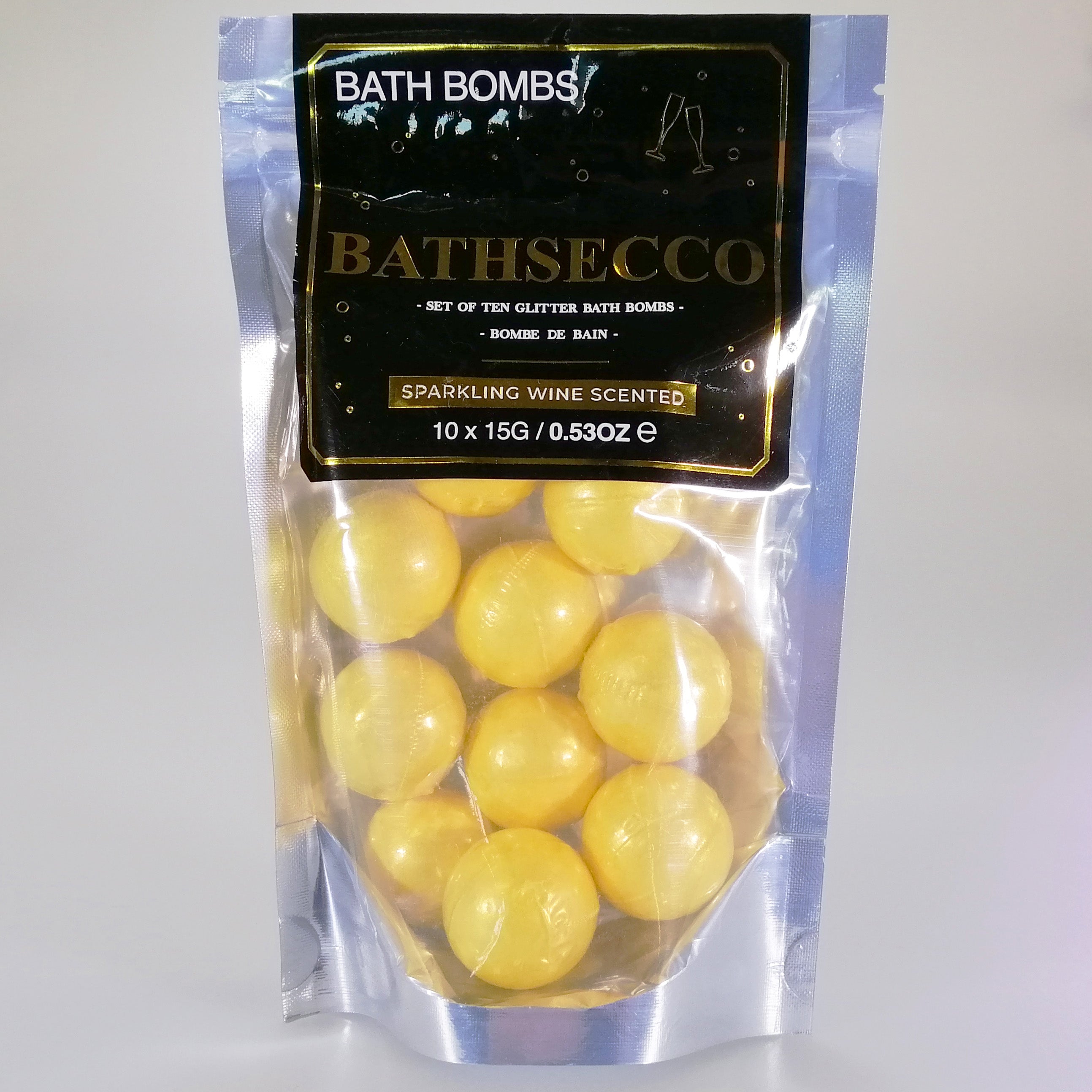 Bathsecco' Prosecco Scented Glitter Bath Bombs - Pack of 10