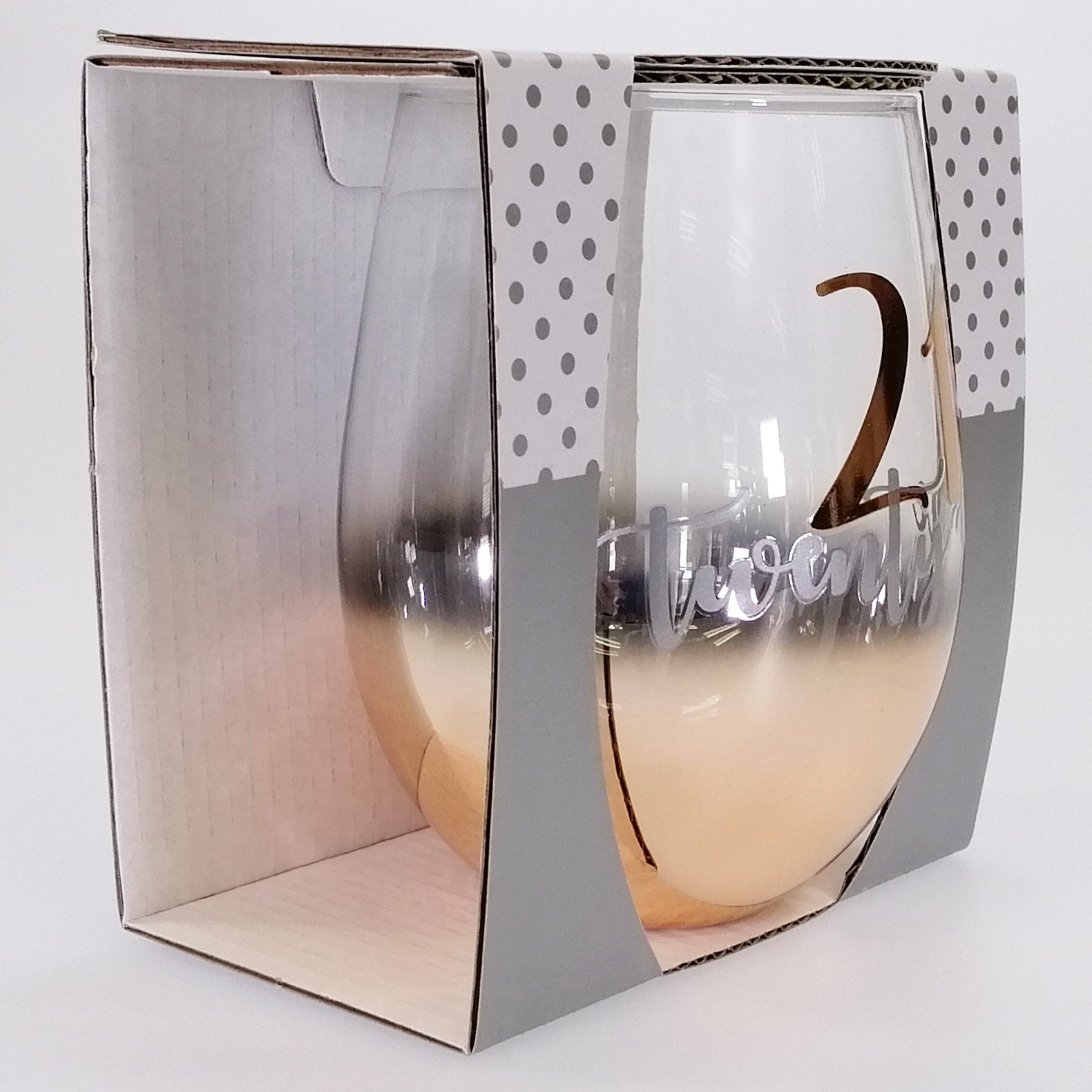 21st Gold Ombre Stemless Wine Glass