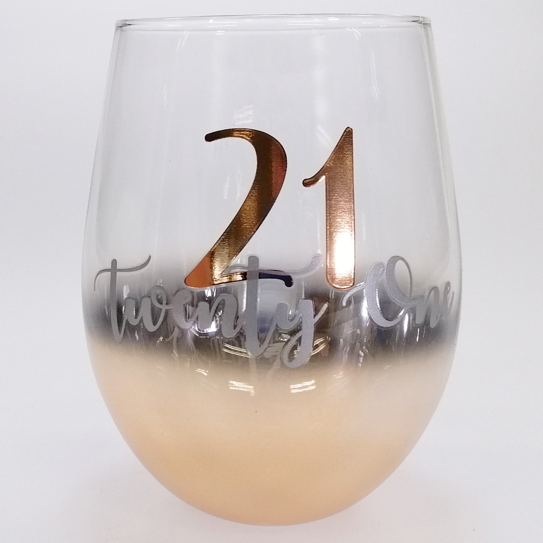 21st Gold Ombre Stemless Wine Glass