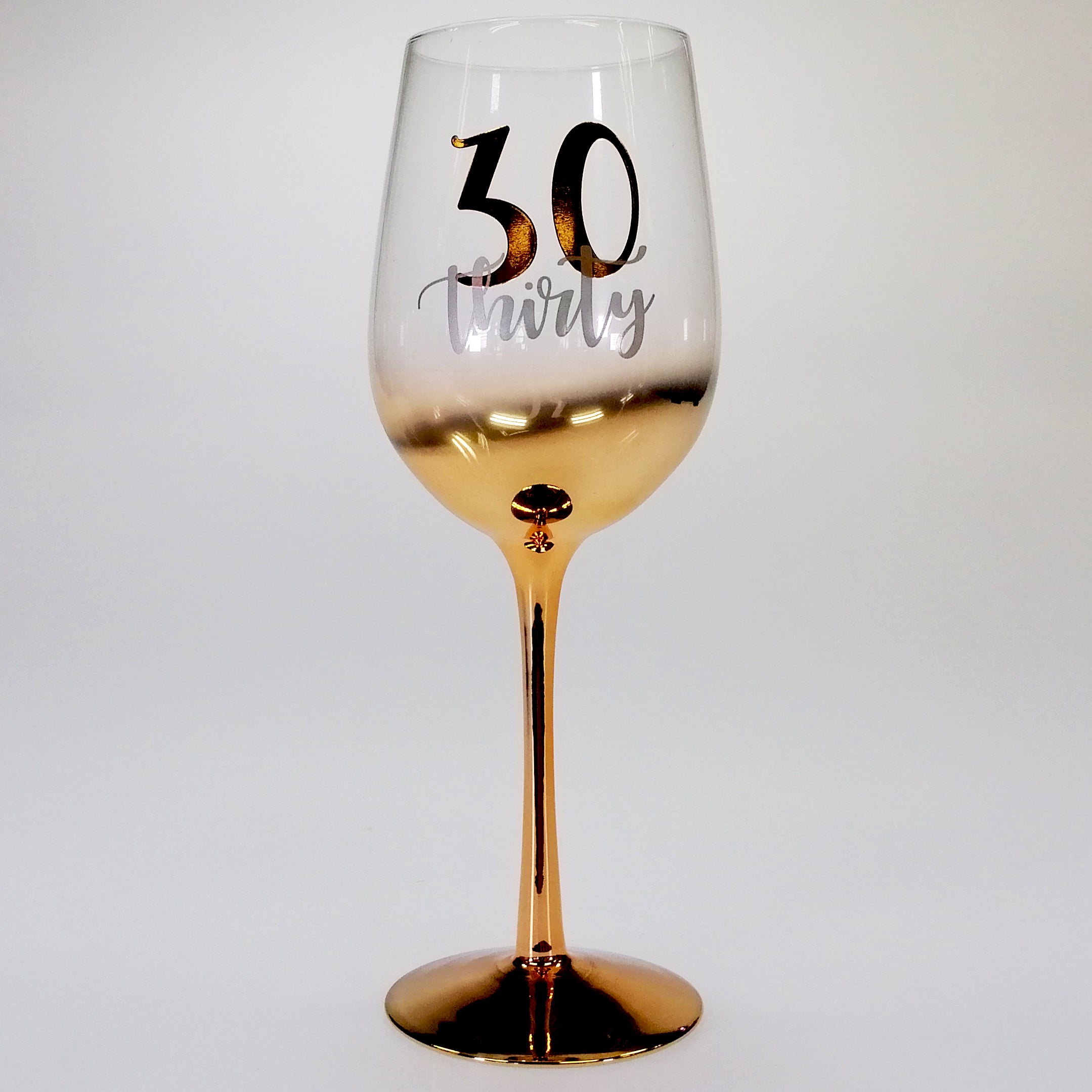30th Birthday Gold Ombre Wine Glass