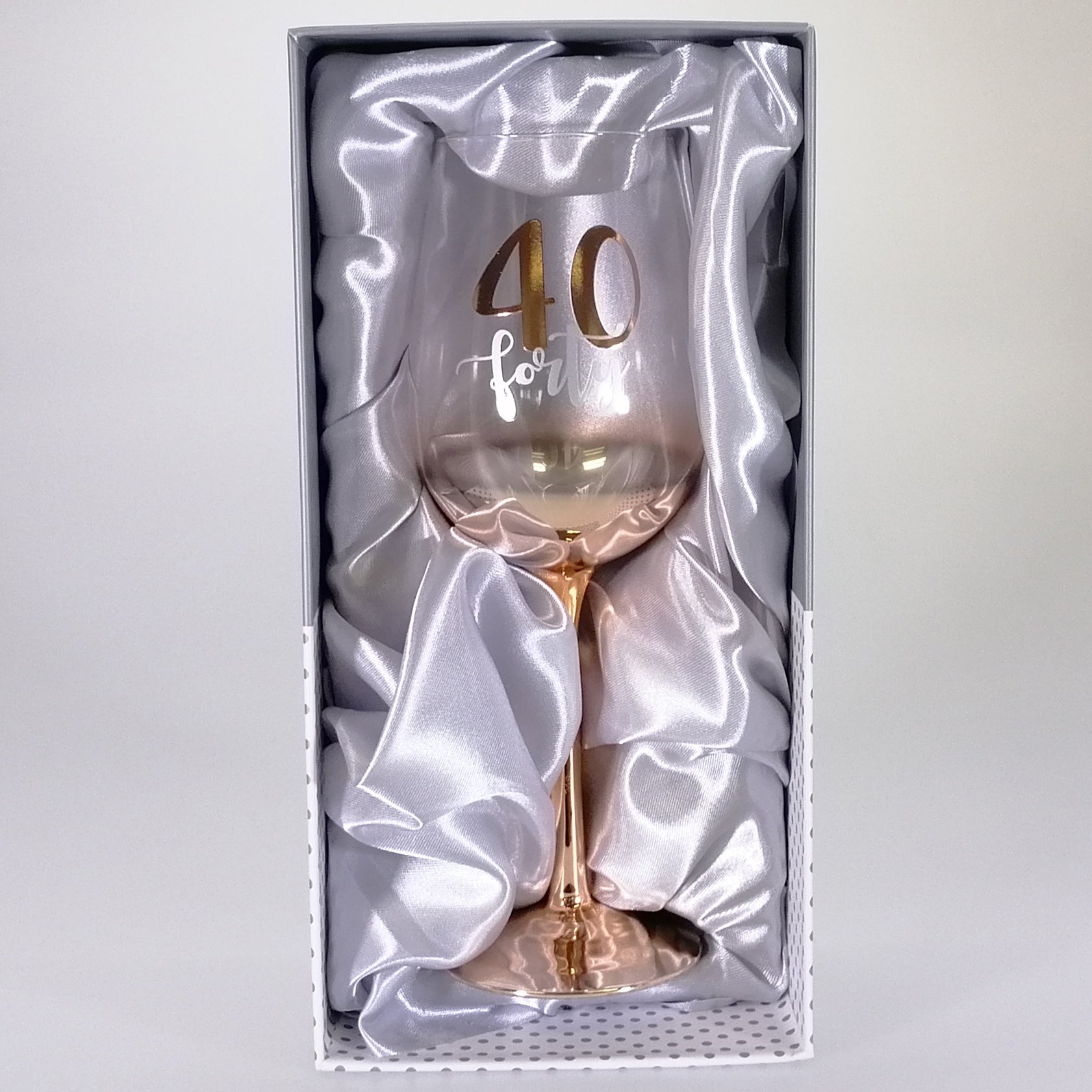 40th Birthday Gold Ombre Wine Glass