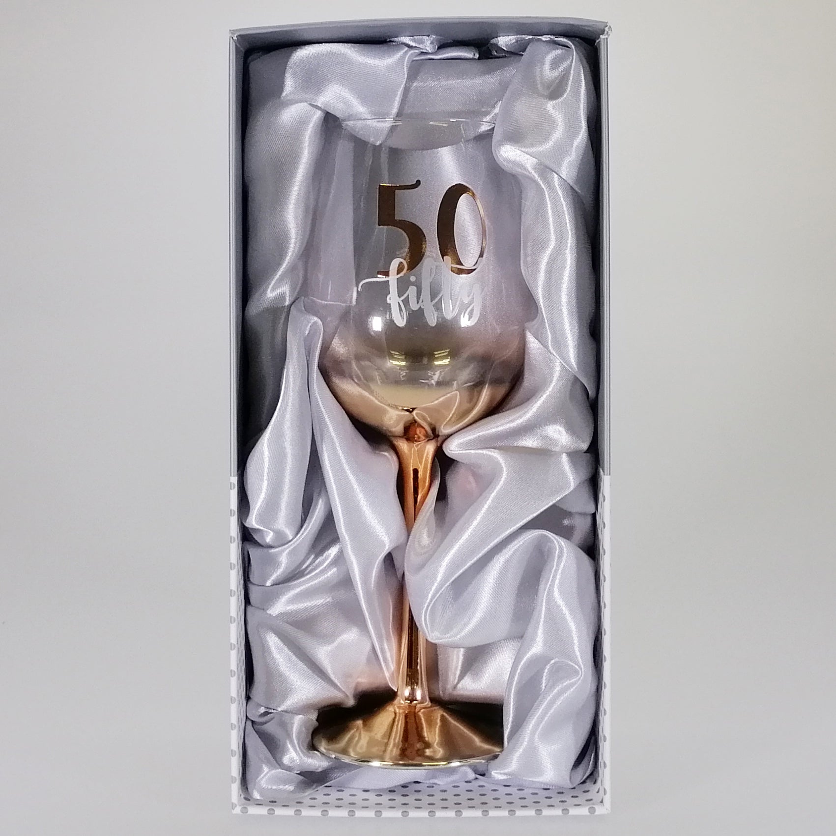 50th Birthday Gold Ombre Wine Glass