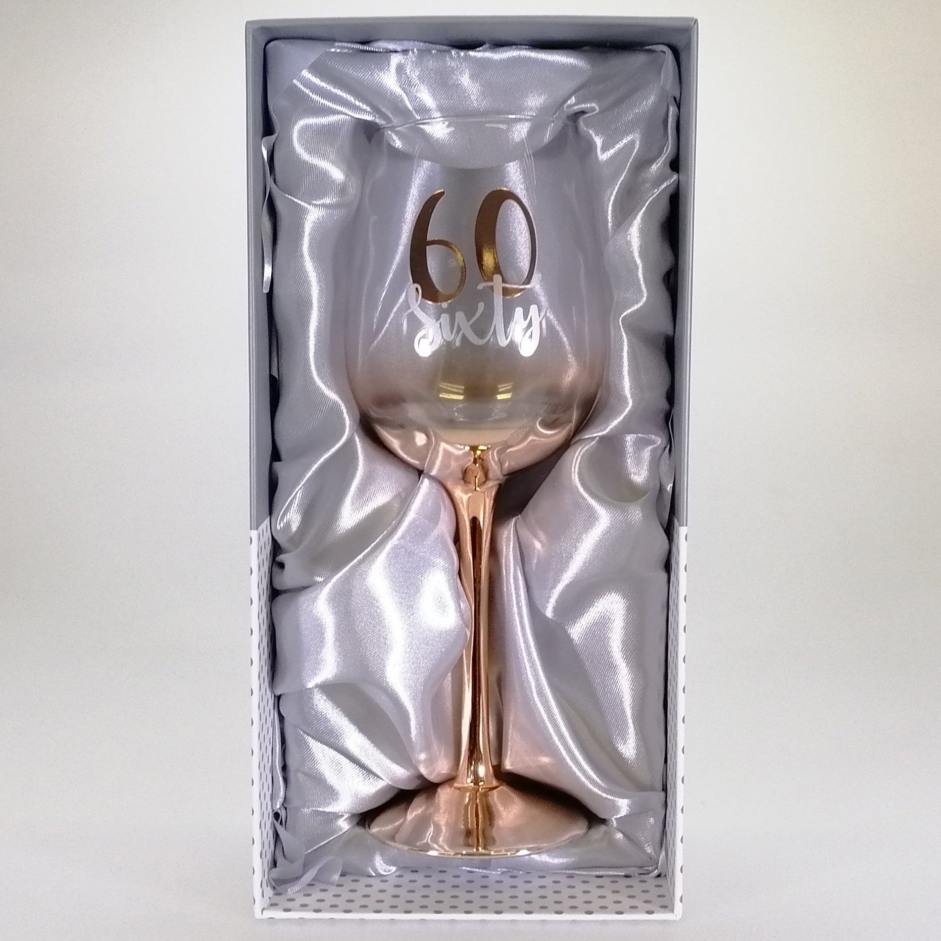 60th Birthday Gold Ombre Wine Glass