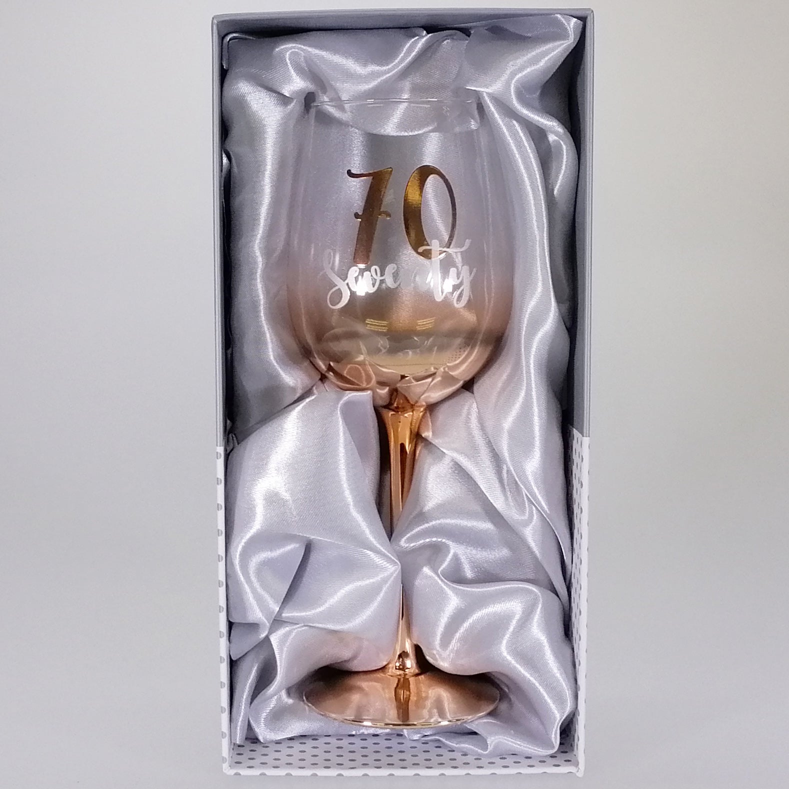 70th Birthday Gold Ombre Wine Glass