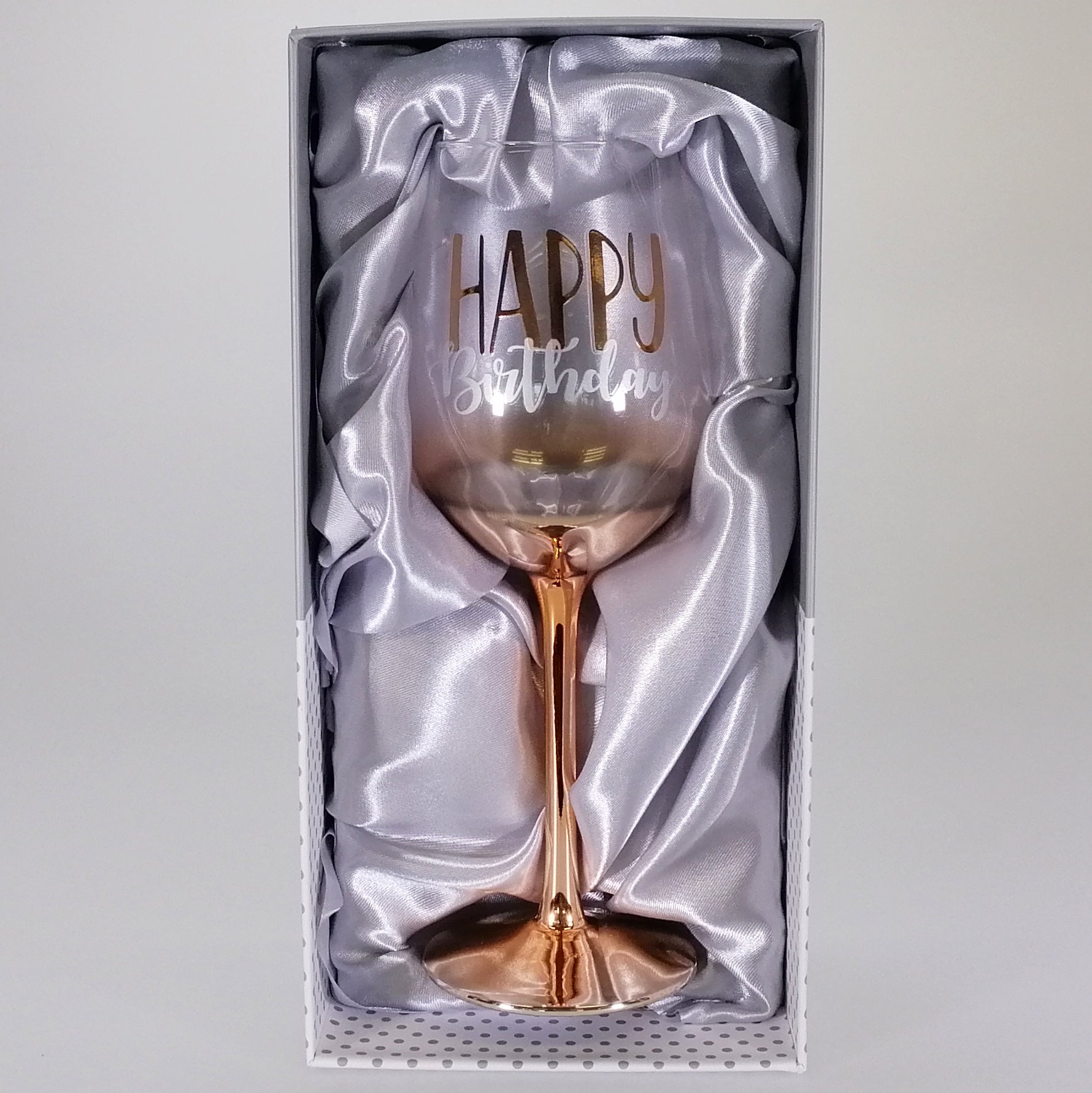 Gold Ombre 'Happy Birthday' Wine Glass