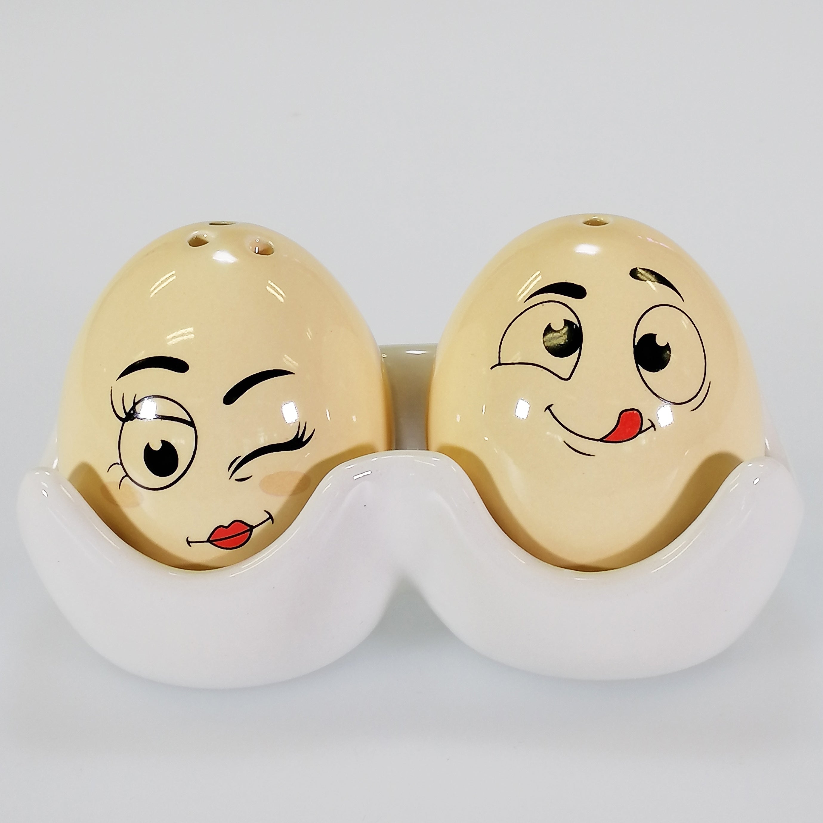 Egg Heads' Collectible Ceramic Salt & Pepper Set