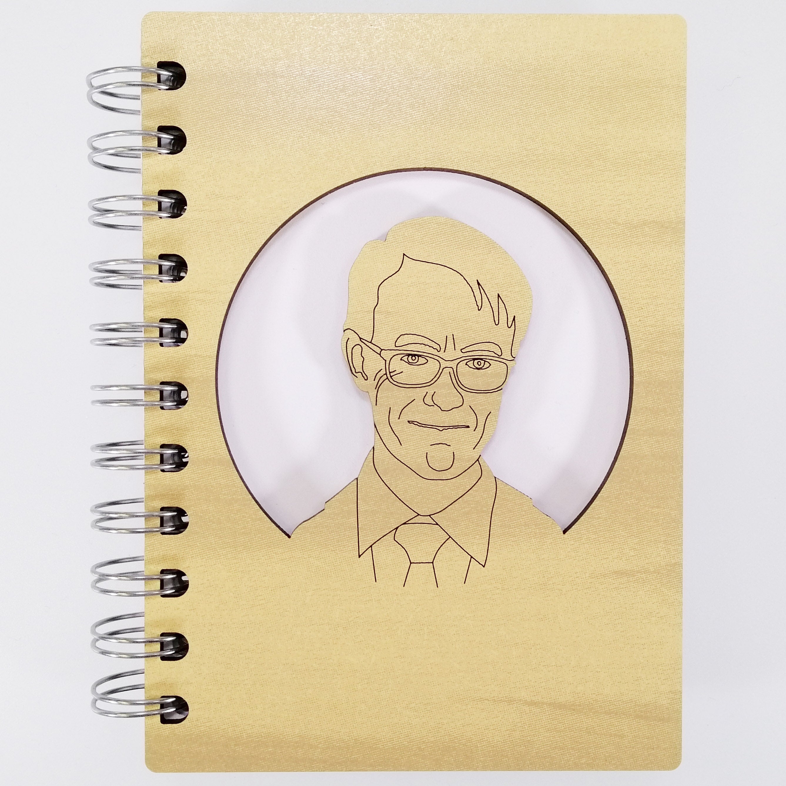 Ashley' Wooden Cover Laser-Cut Notebook
