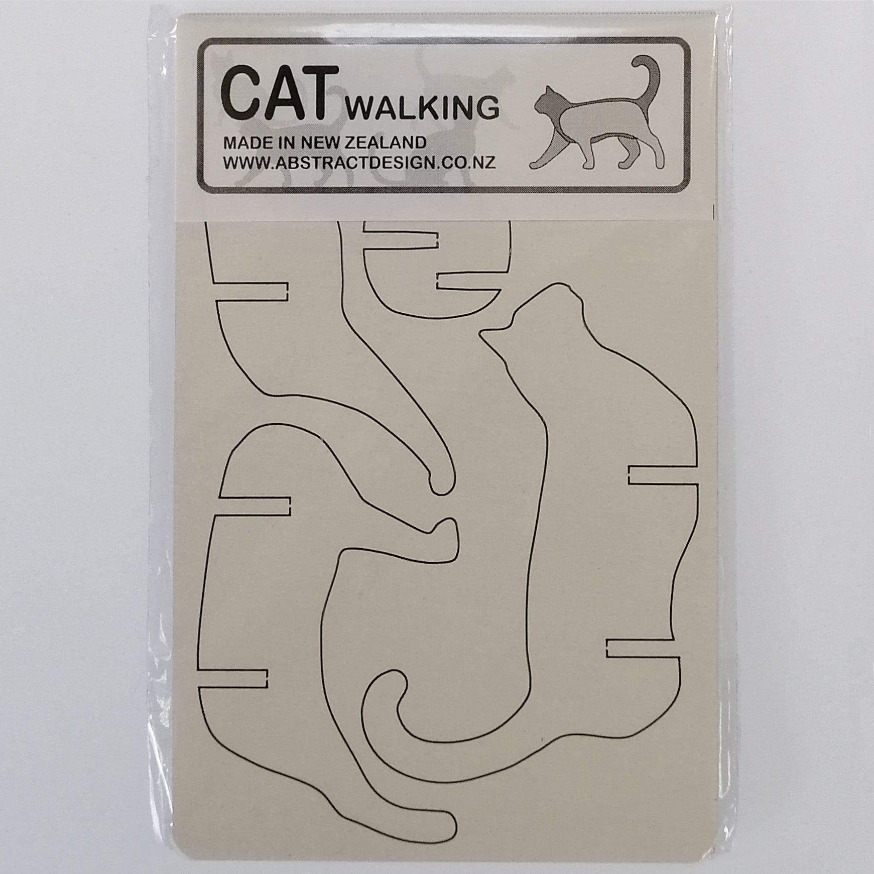 Flat-pack Kitset Wooden Model - Cat Walking - White