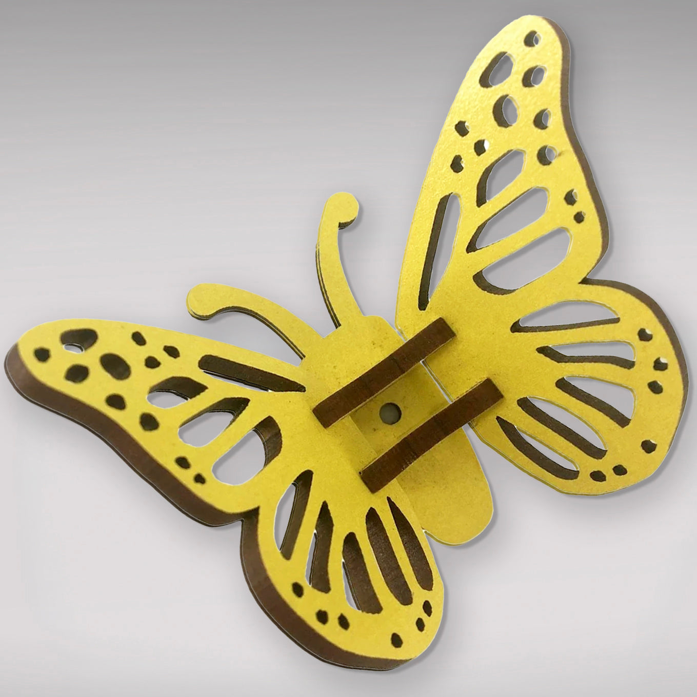Flat-pack Kitset Wooden Model - Mini Butterfly - Yellow