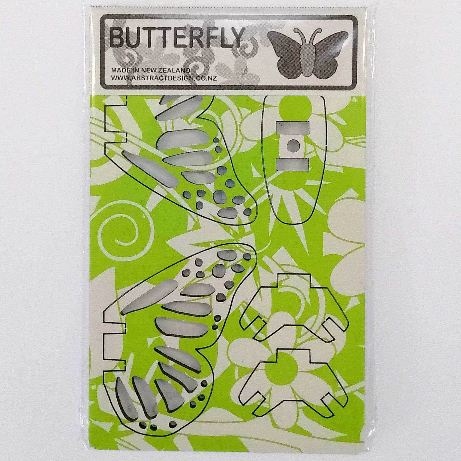 Flat-pack Kitset Wooden Model - Mini Butterfly - Green Pattern