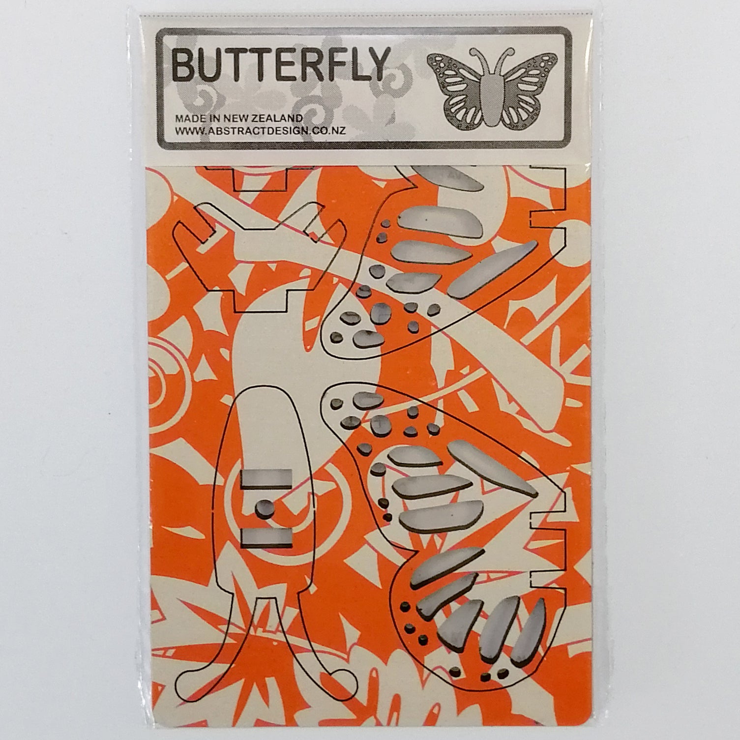 Flat-pack Kitset Wooden Model - Mini Butterfly - Orange Pattern
