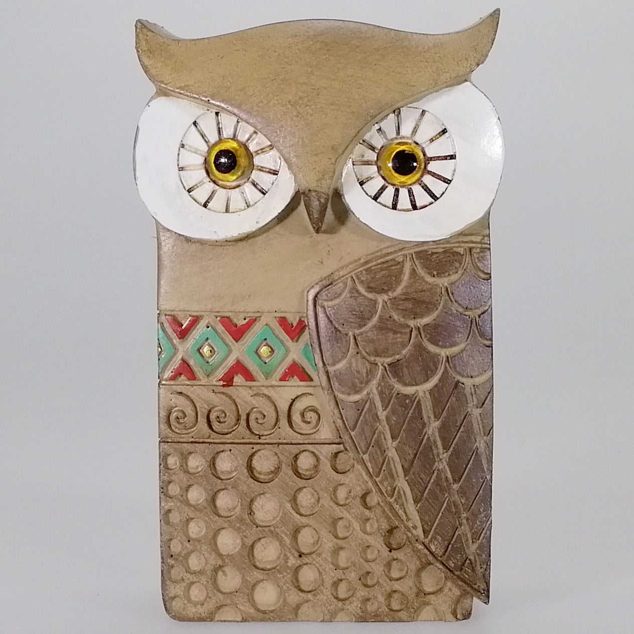 Deco Owl Carved-Look - Small