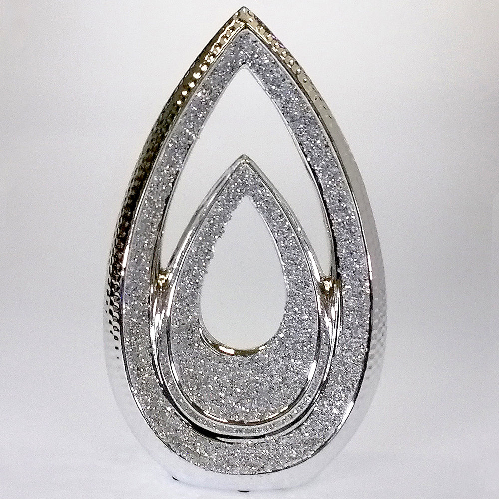 Oval Silver Sparkle Sculpture