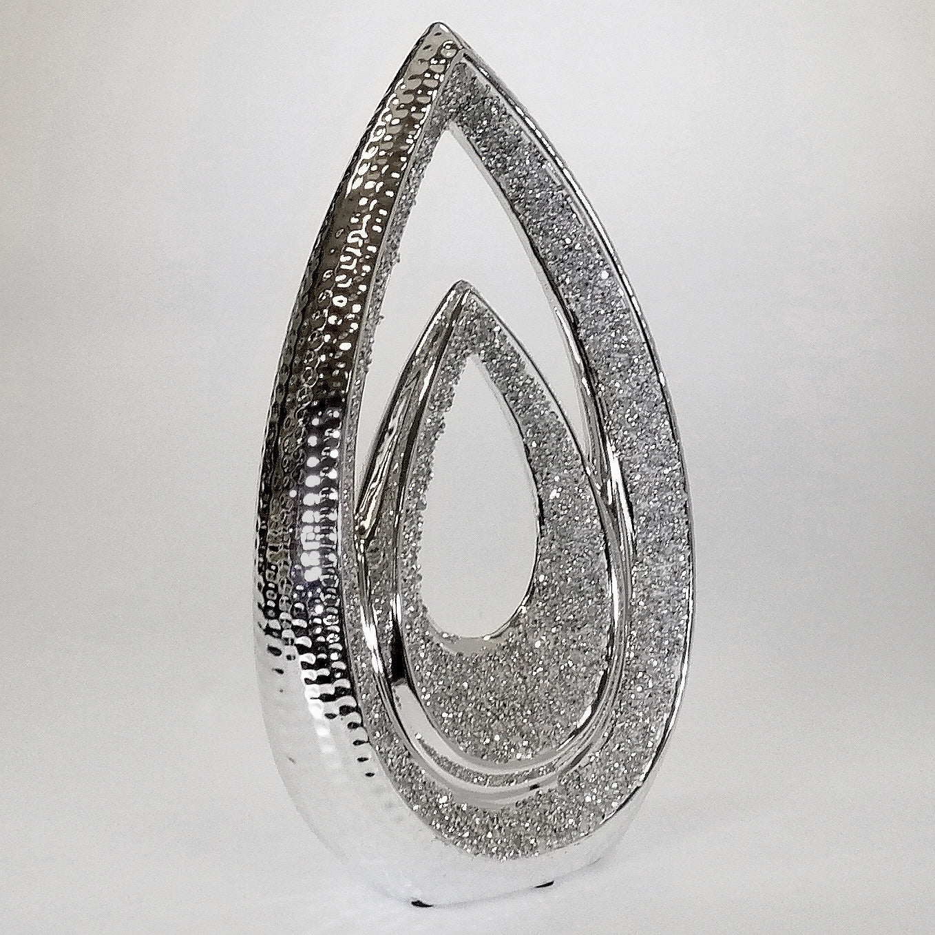 Oval Silver Sparkle Sculpture