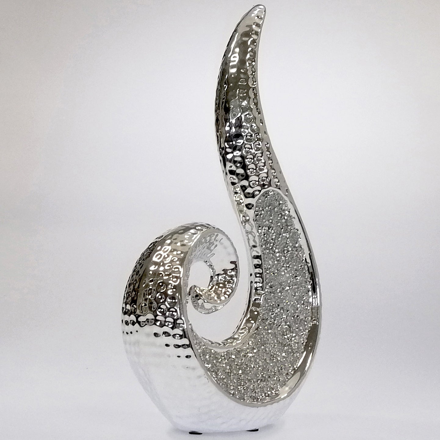Silver Sparkle Swirl Sculpture