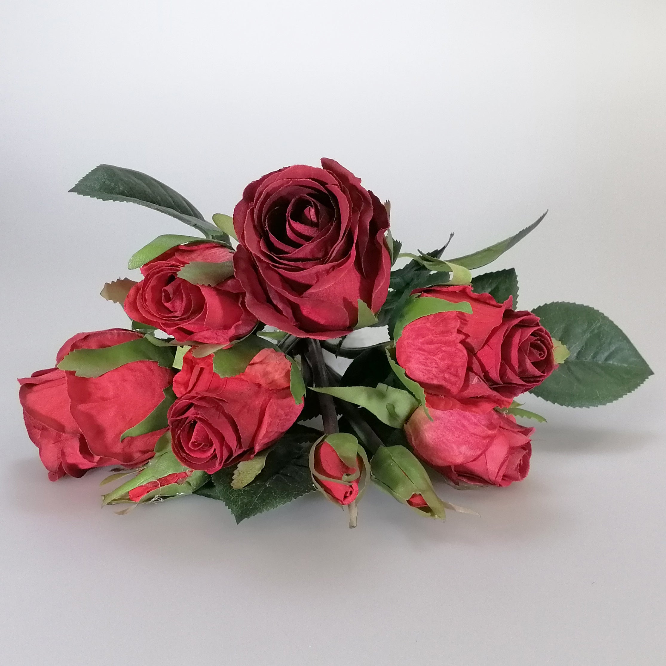 Artificial Flowers - Rose Bud Posie Bunch - Red