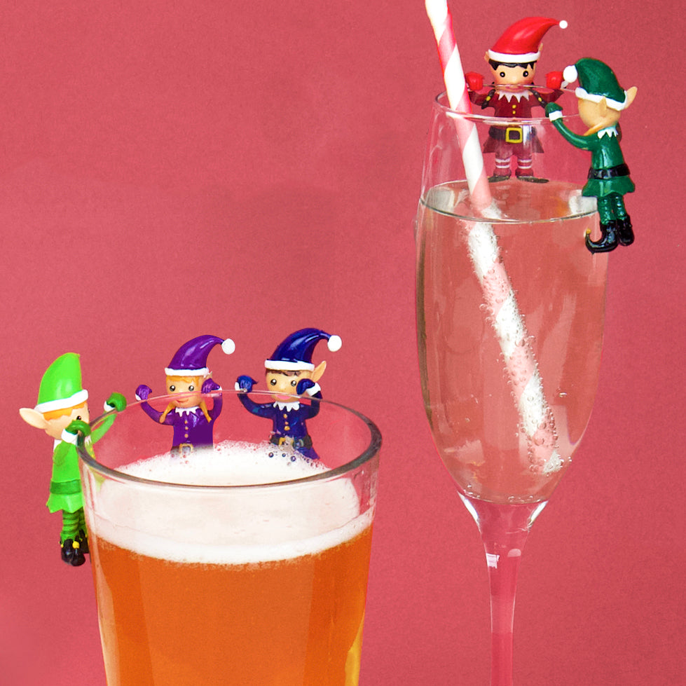 Festive Elves Drink Markers - Set of 6