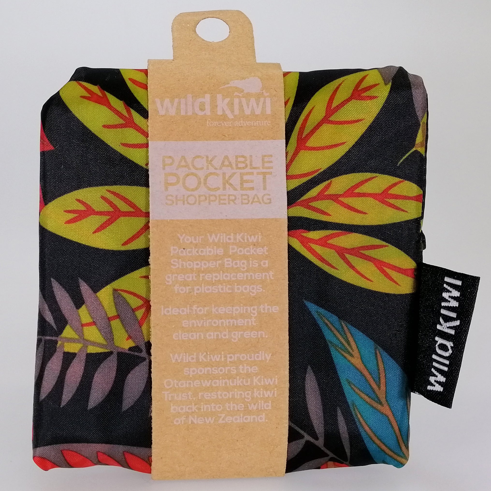 Wild Kiwi Packable Pocket Shopping Bag - Ferns