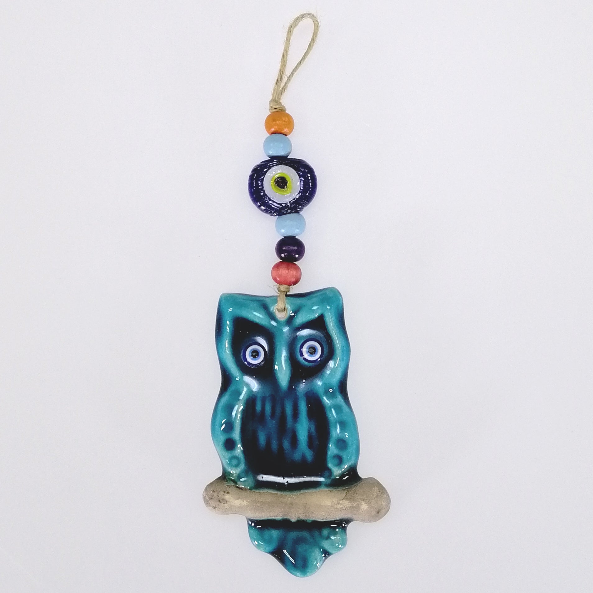 Turkish Ceramic Hanging Ornament - Owl on Branch