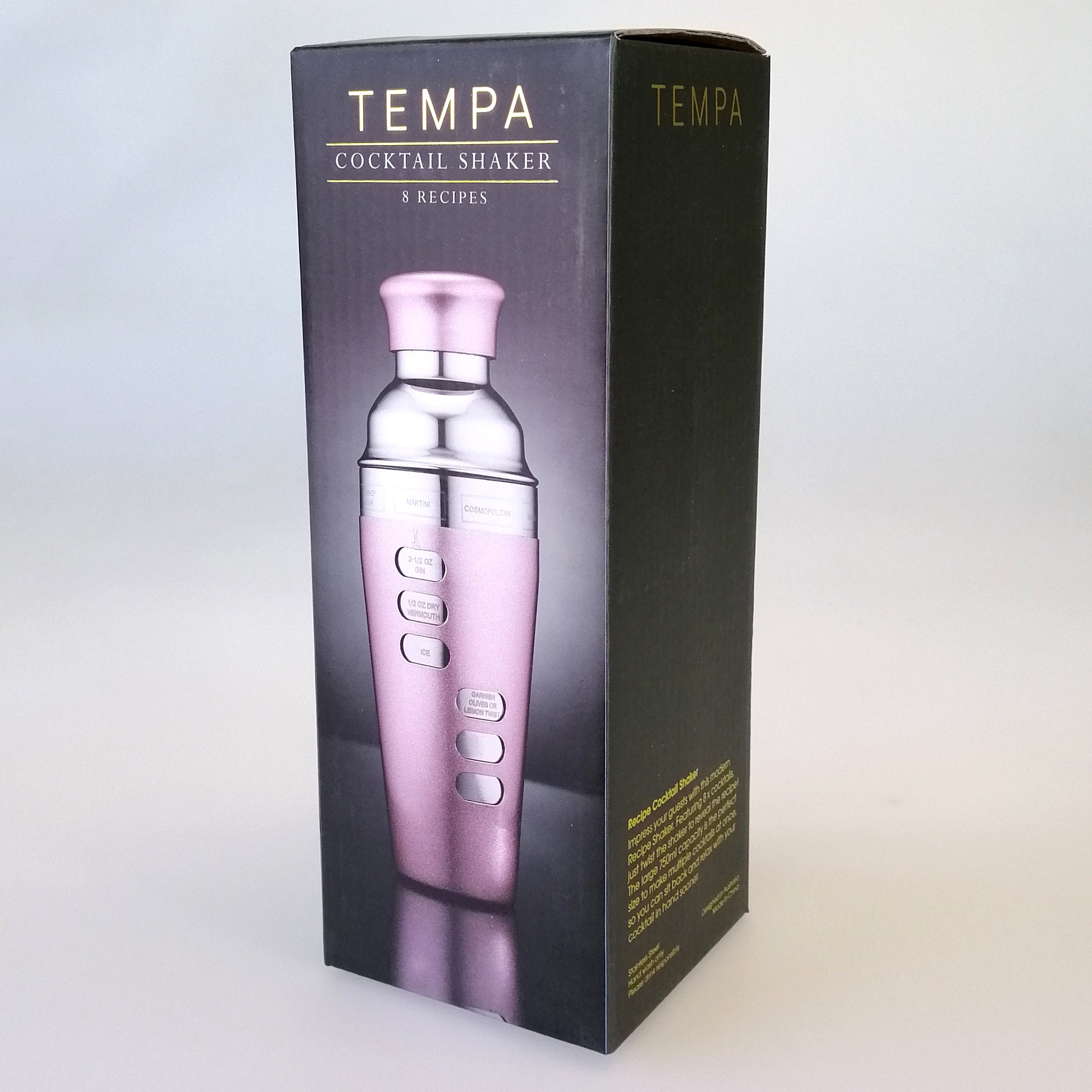 Tempa - Recipe Cocktail Shaker - 75ml - Blush
