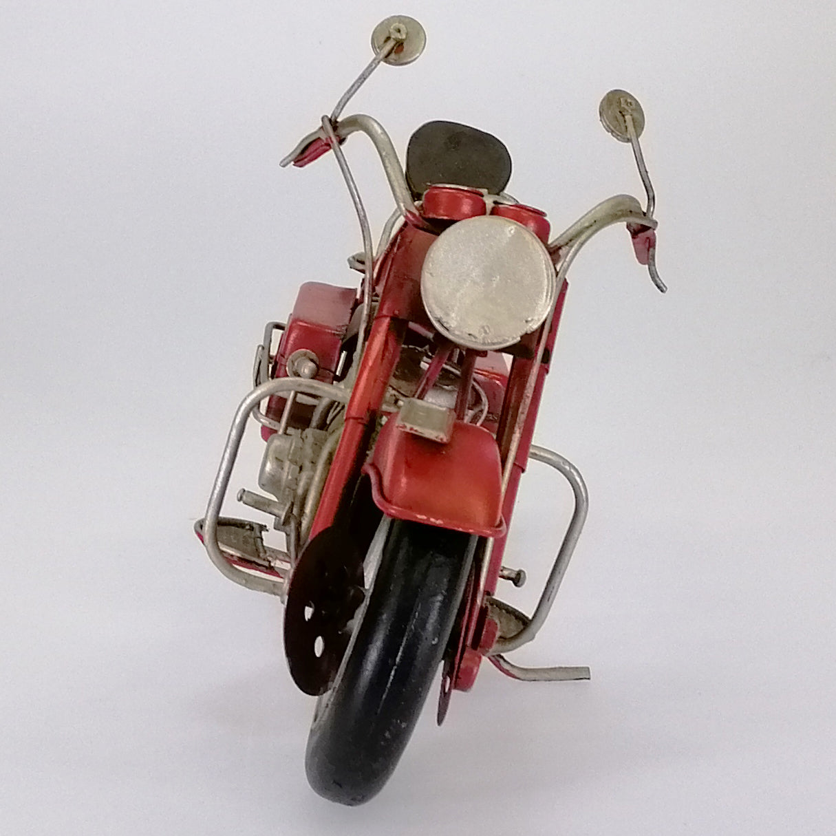 Vintage Red Motorcycle Sculpture