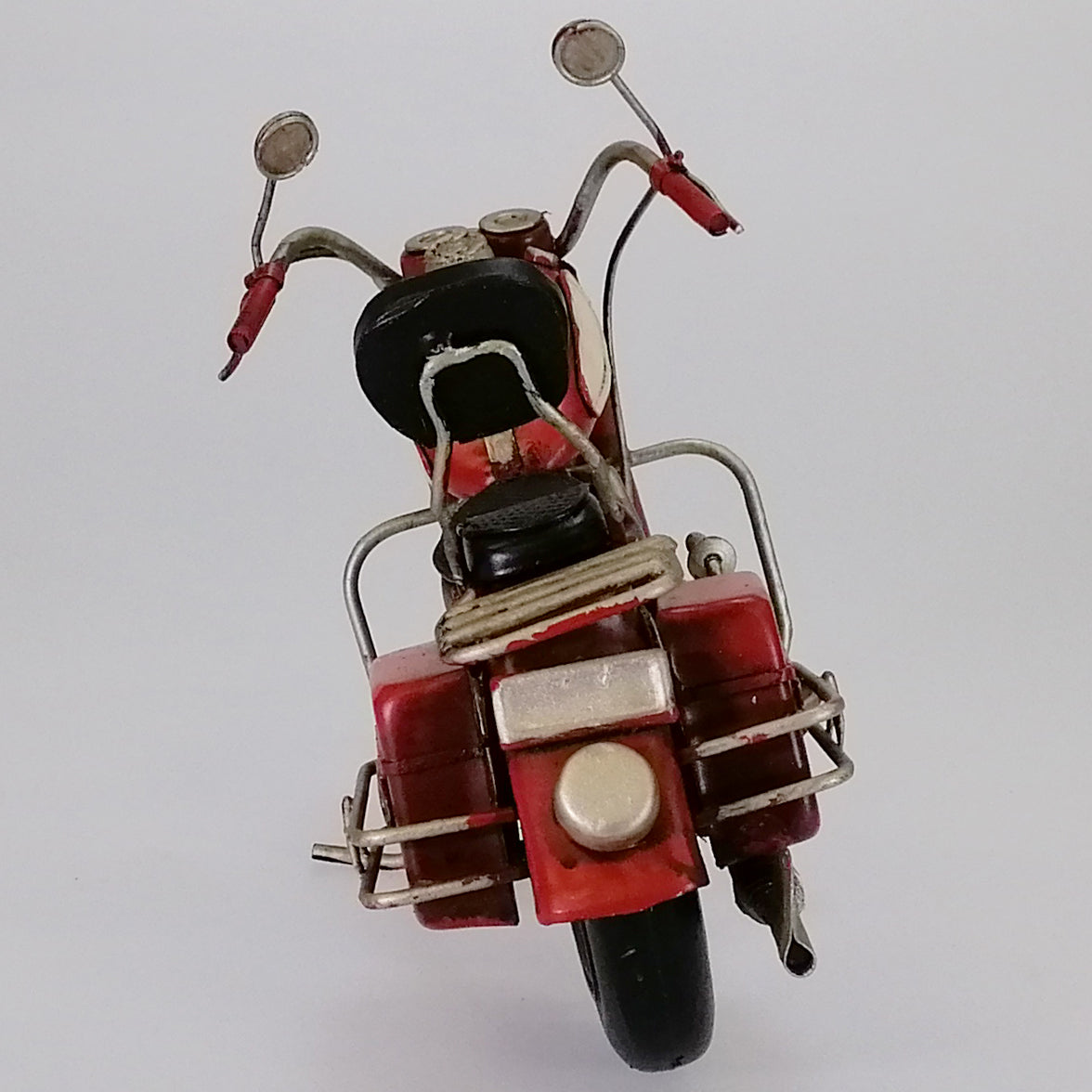 Vintage Red Motorcycle Sculpture