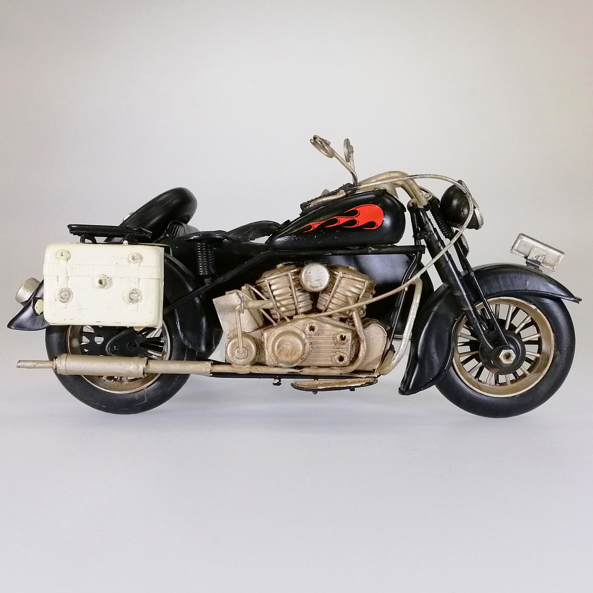 Vintage Motorcycle and Side Car Sculpture