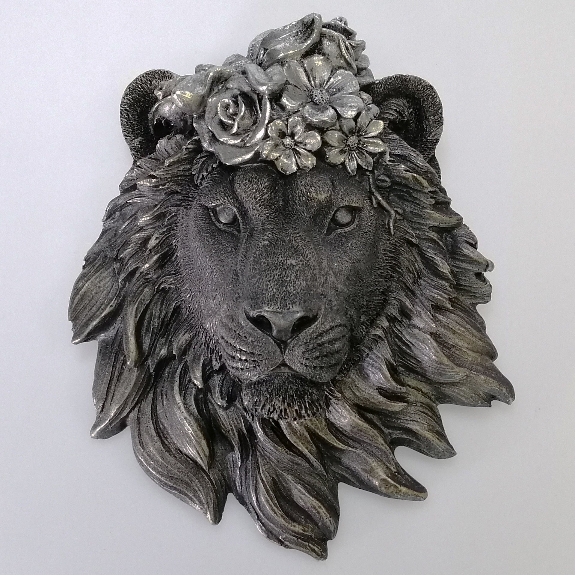 Electroplated Lion Head Wall Plaque