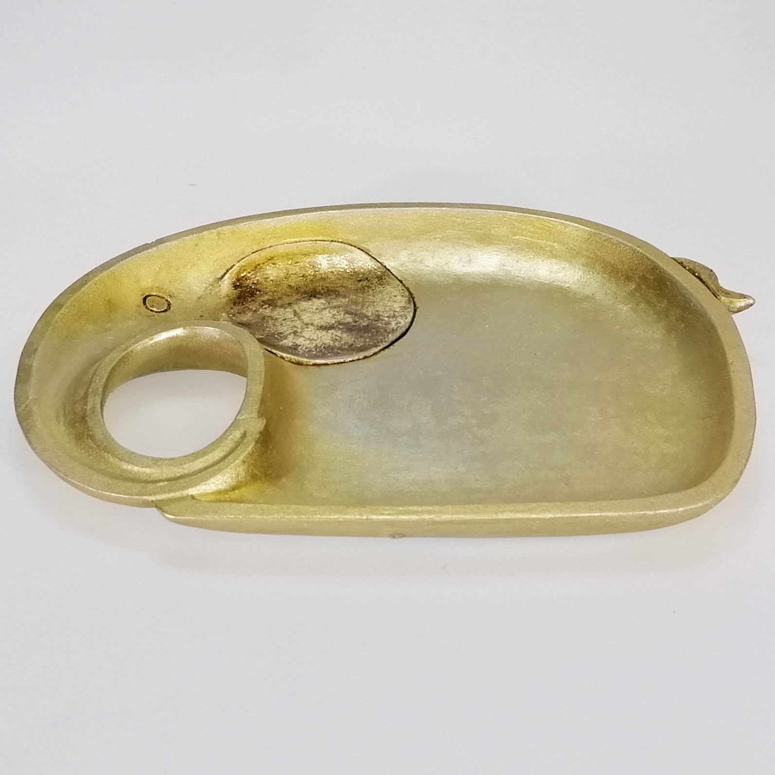 Gold Painted Elephant Scatter Tray Plate